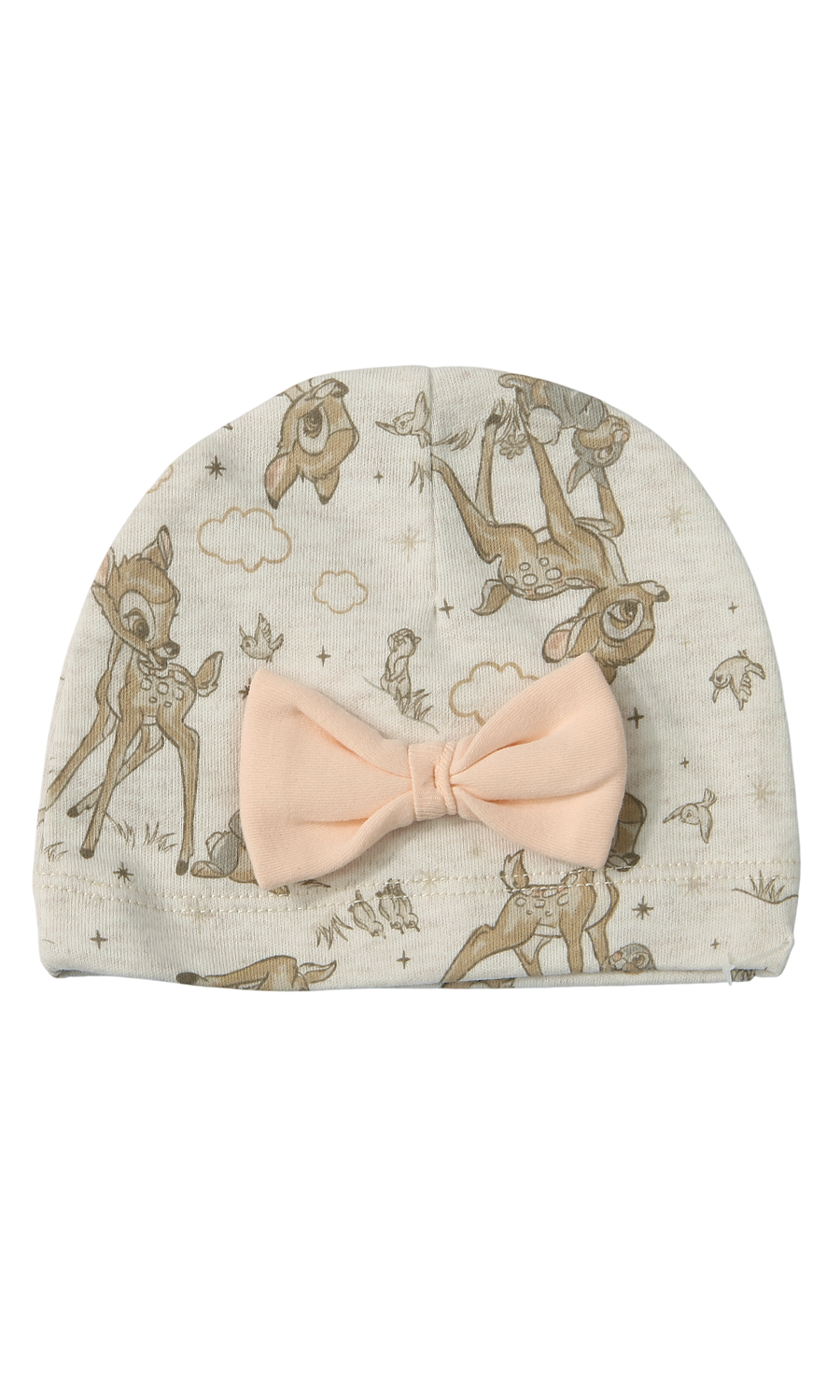 Baby Girl Cotton Gift Set Cream Bambi Print — 4 Piece Newborn Set