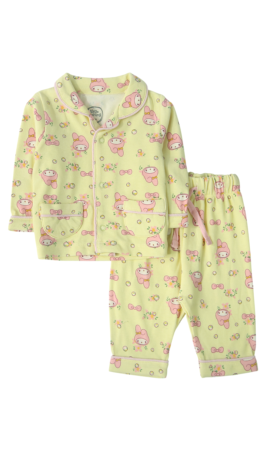 Baby Night Suit Yellow Cute Character Print