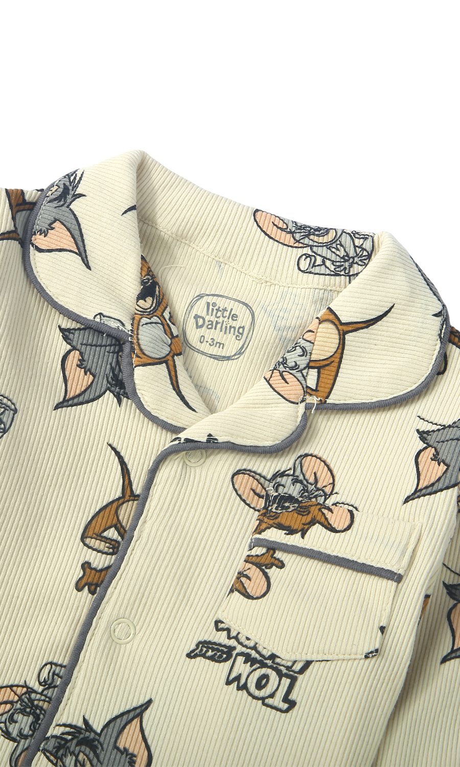 Baby Night Suit Cream Tom & Jerry Print