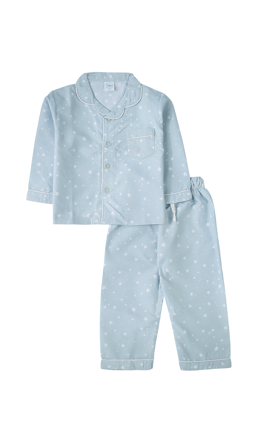 Kids Night Suit Sky Blue Star Print