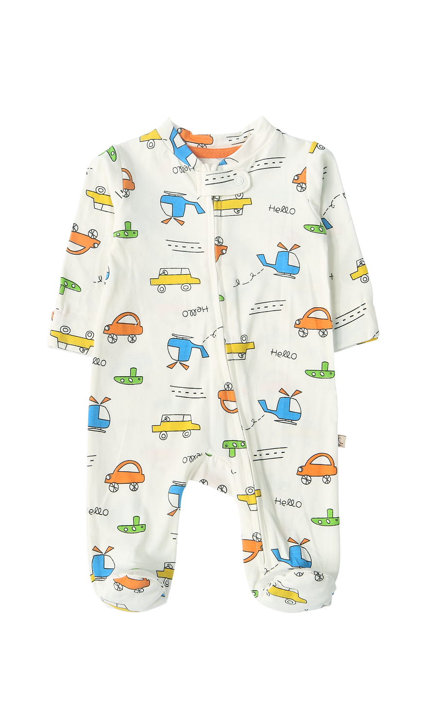 Baby Vehicle Print & Striped 6-Piece Gift Set Peach