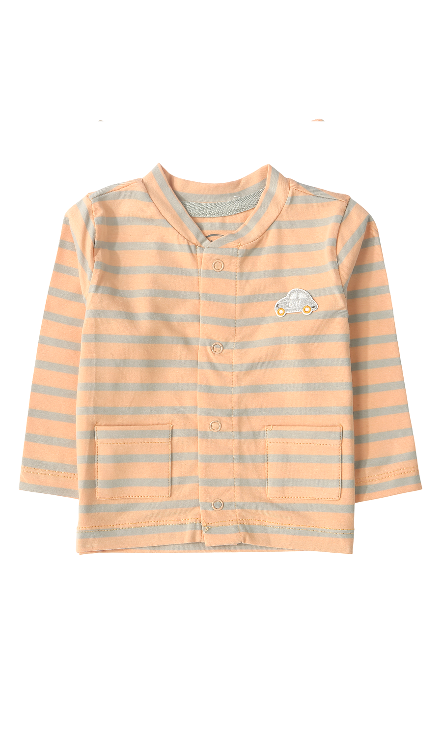 Baby Vehicle Print & Striped 6-Piece Gift Set Peach