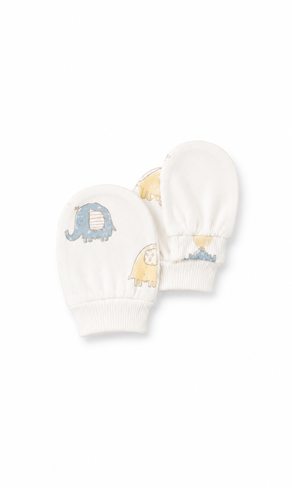 Baby 6-Piece Gift Set Off-White Elephant Print Blue Grey