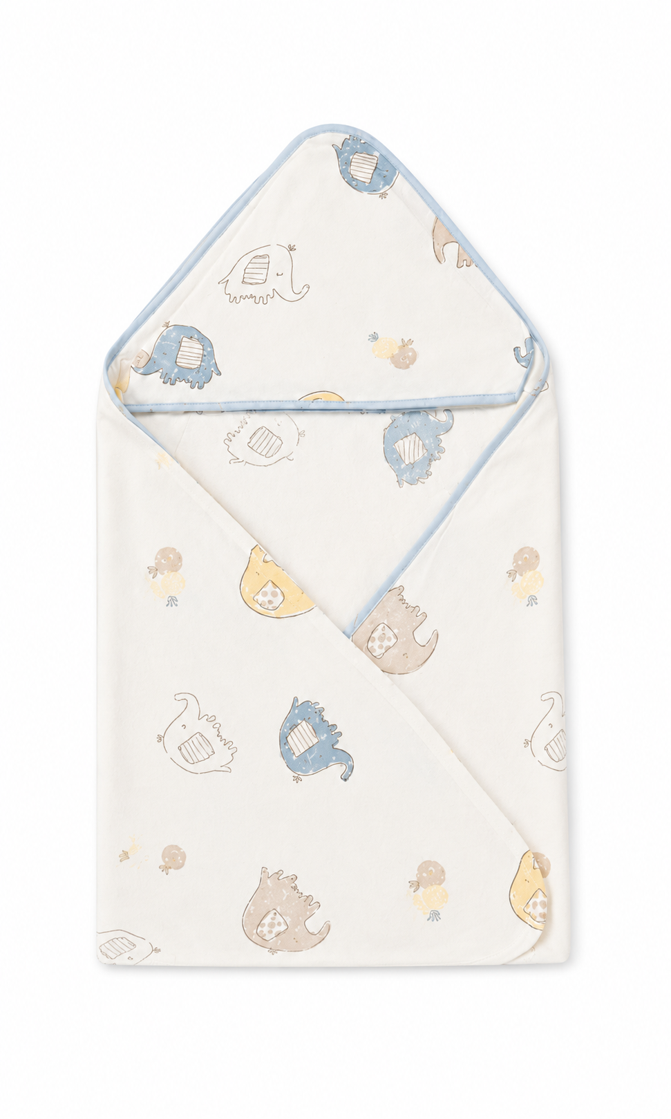 Baby 6-Piece Gift Set Off-White Elephant Print Blue Grey