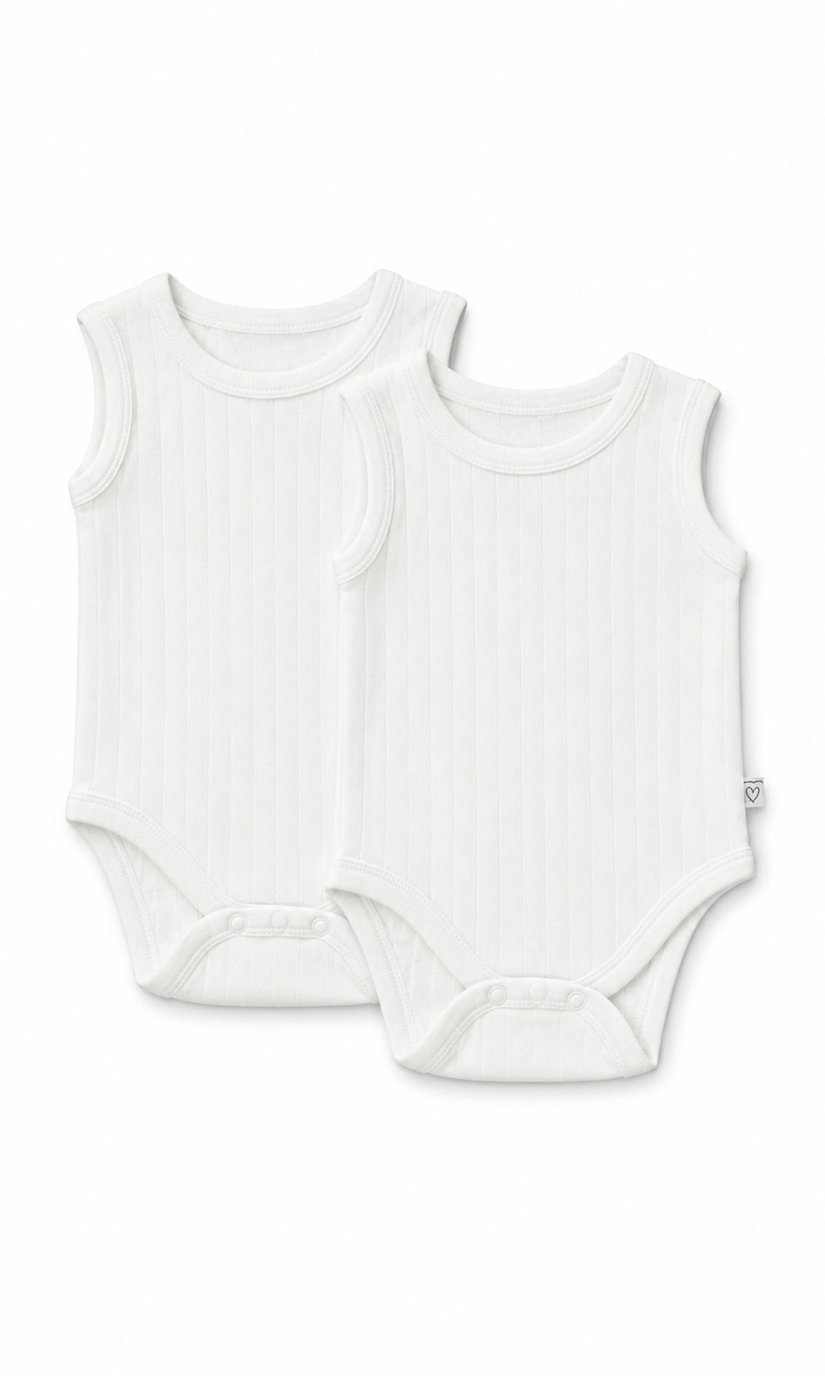 Baby Sleeveless Bodysuit White Plain 2-Pack