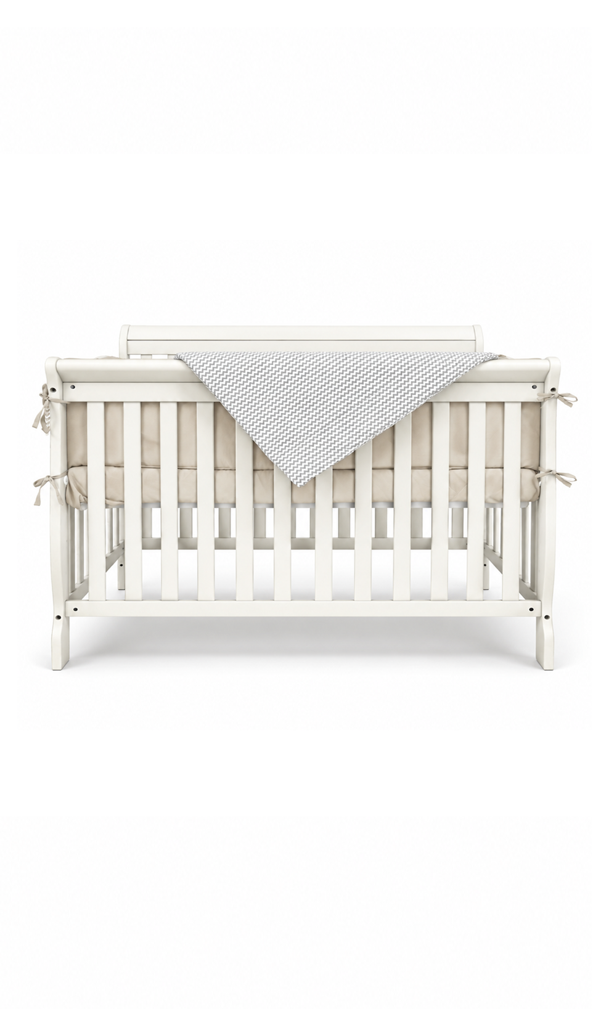 Baby Crib Bedding Set Grey Chevron Print