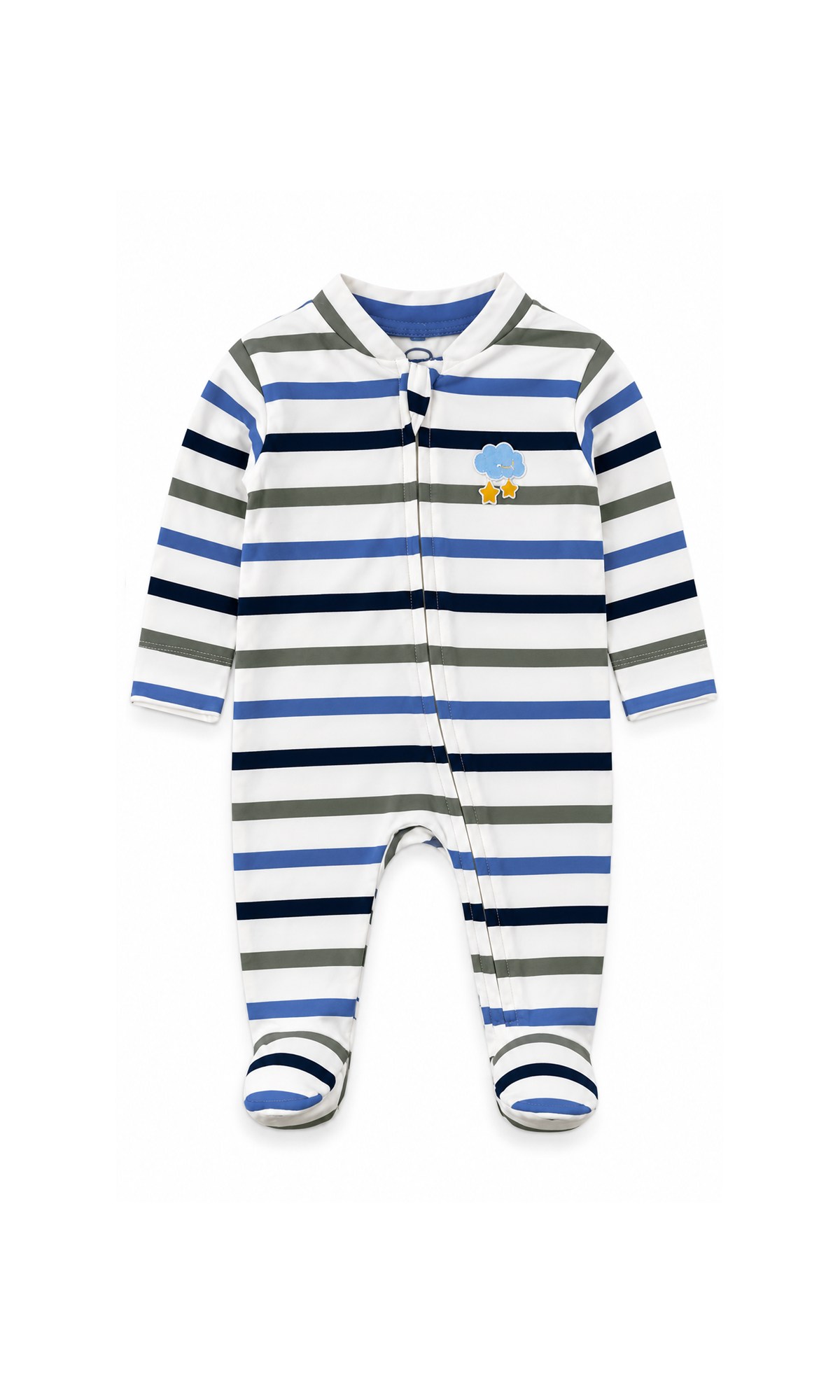 Baby Footed Rompers Multicolour Striped & Dinosaur Print Pack of 2