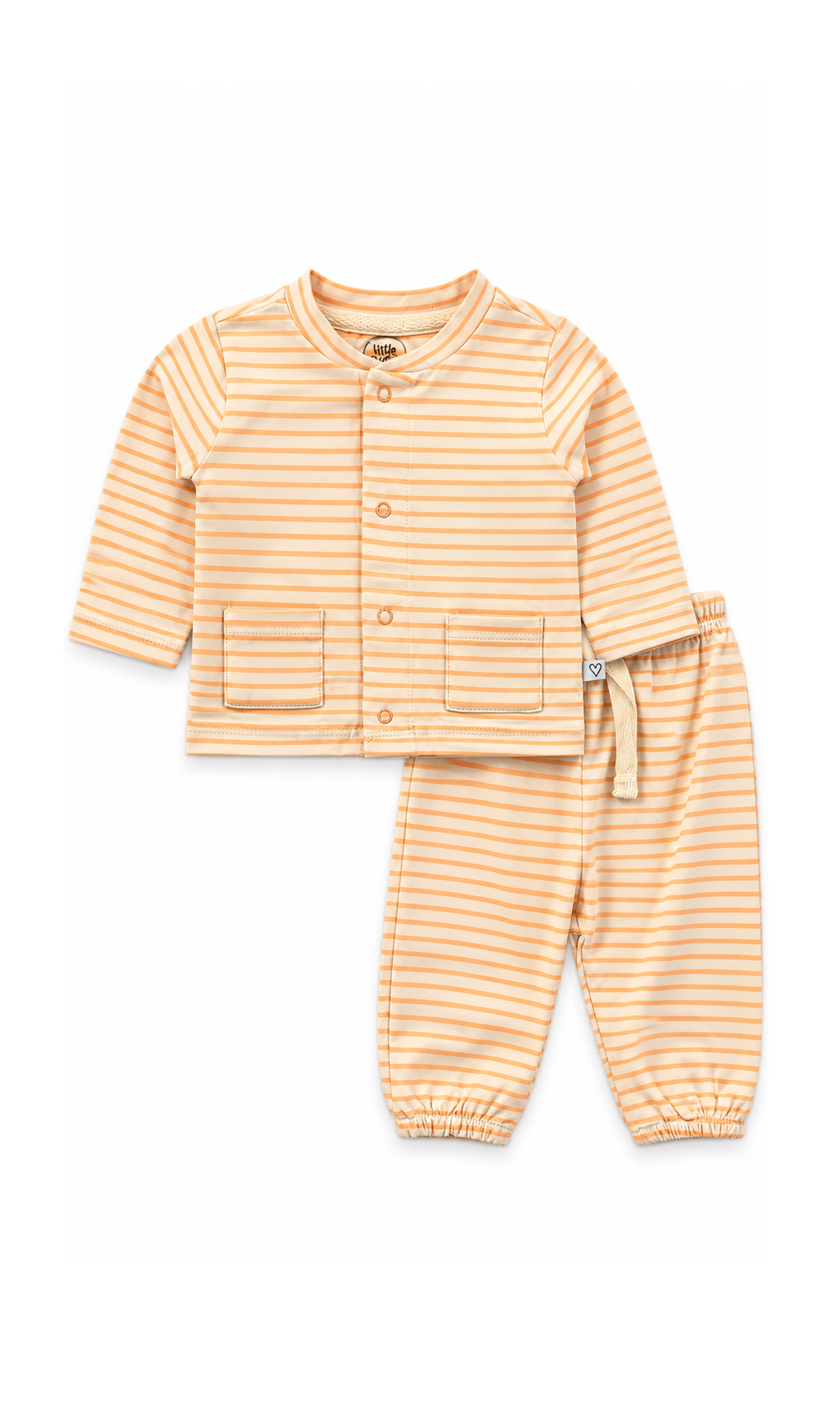 Baby Night Suit Orange & Cream Striped