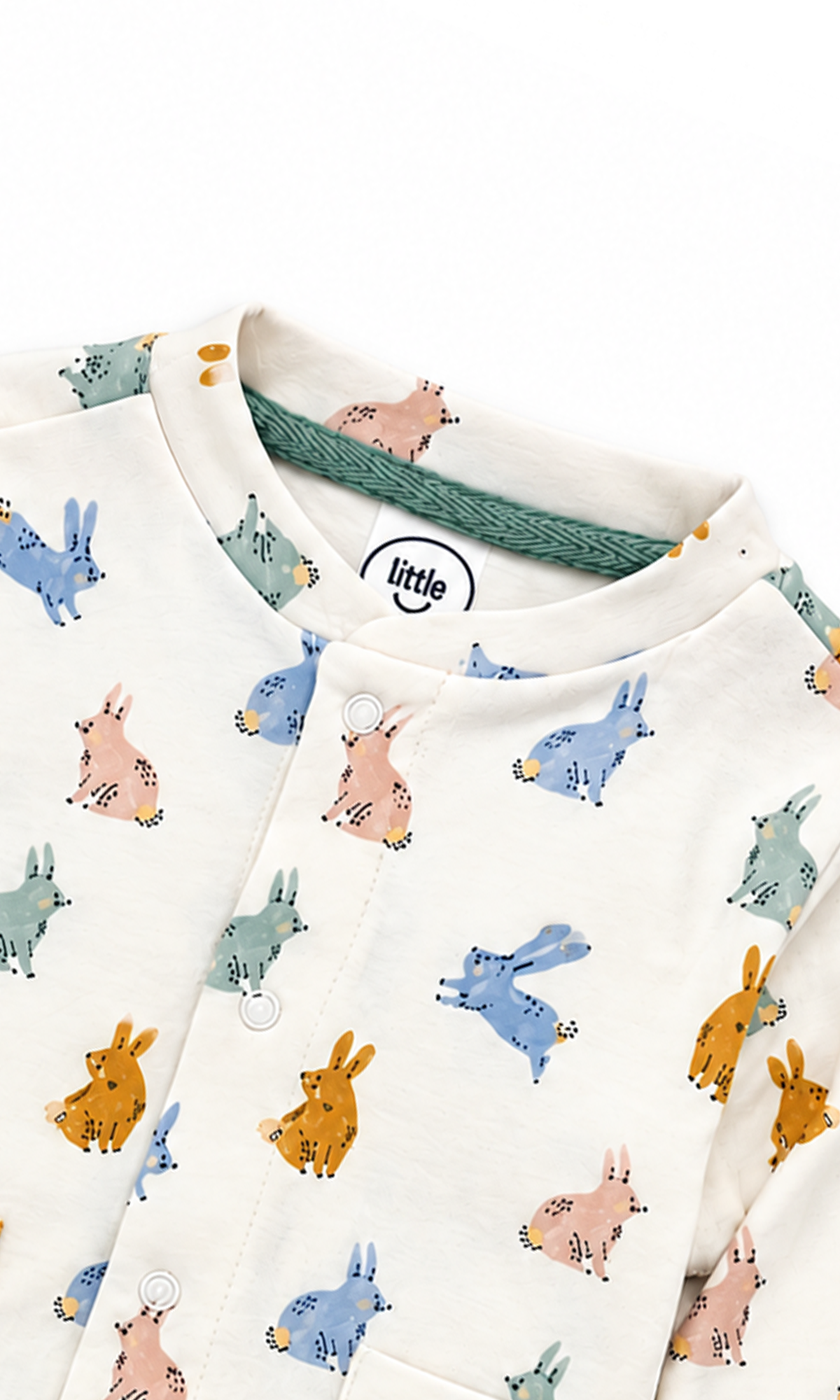 Baby Night Suit Cream Bunny Print