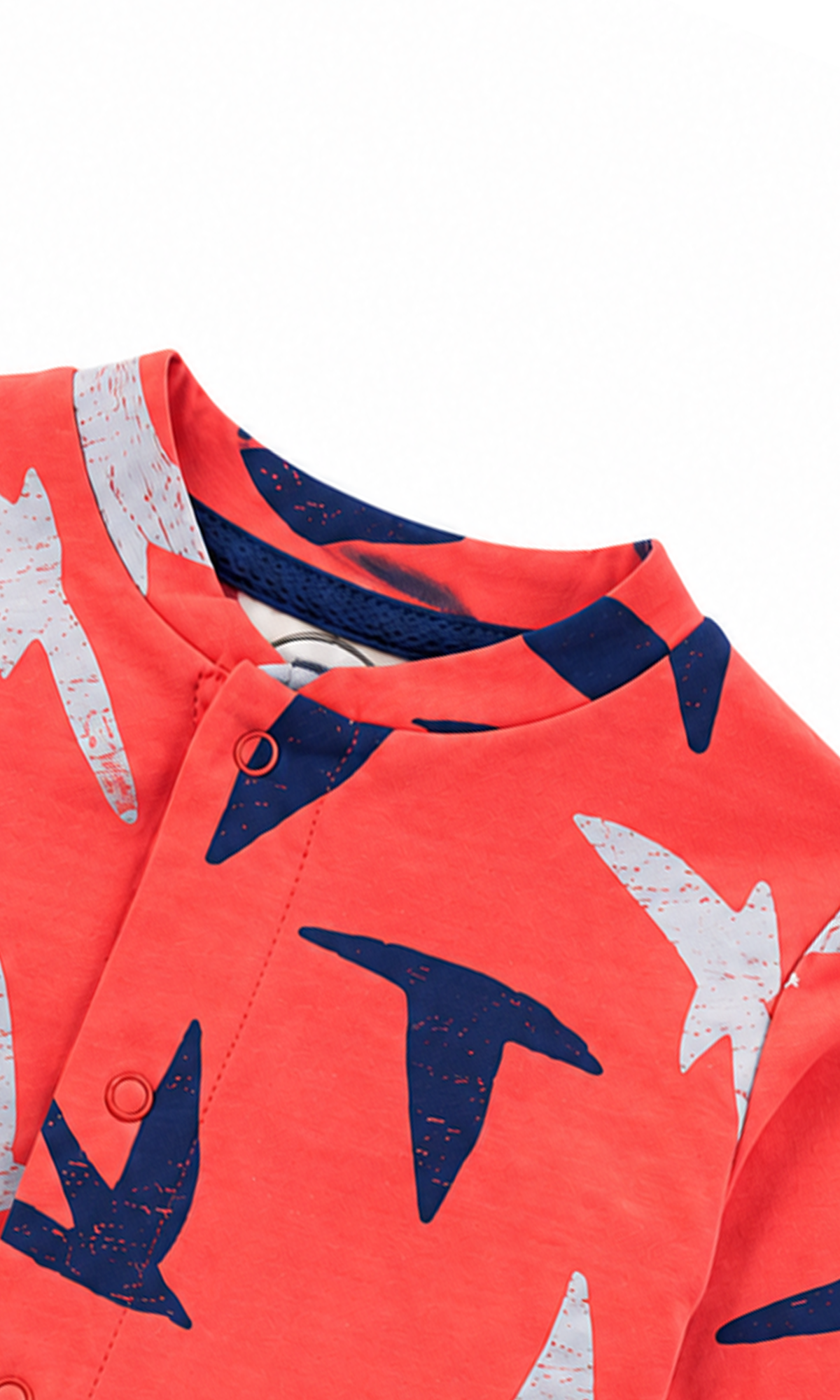 Baby Night Suit Coral Red Bird Print