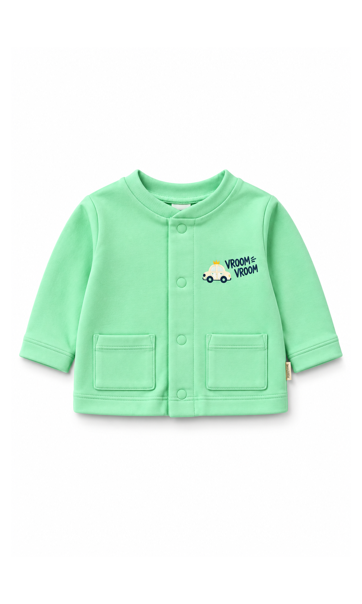 Newborn Baby Gift Set Mint Green Car Motif & Striped Cap