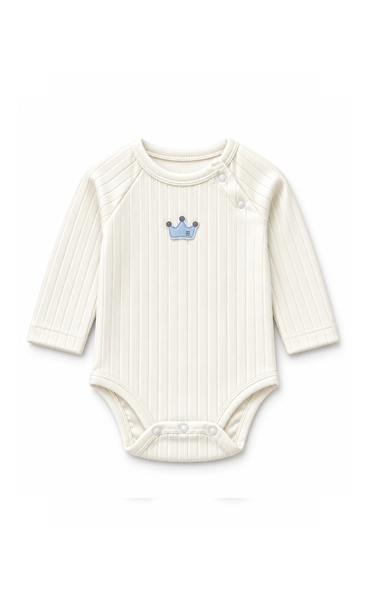 Newborn Baby Gift Set Cream Ribbed Blue Crown Design