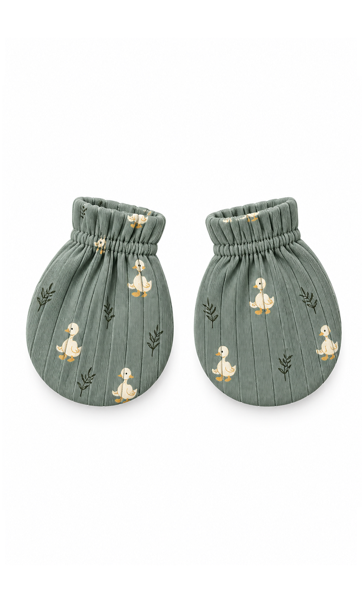 Newborn Baby Gift Set Sage Green Ribbed Duck Print
