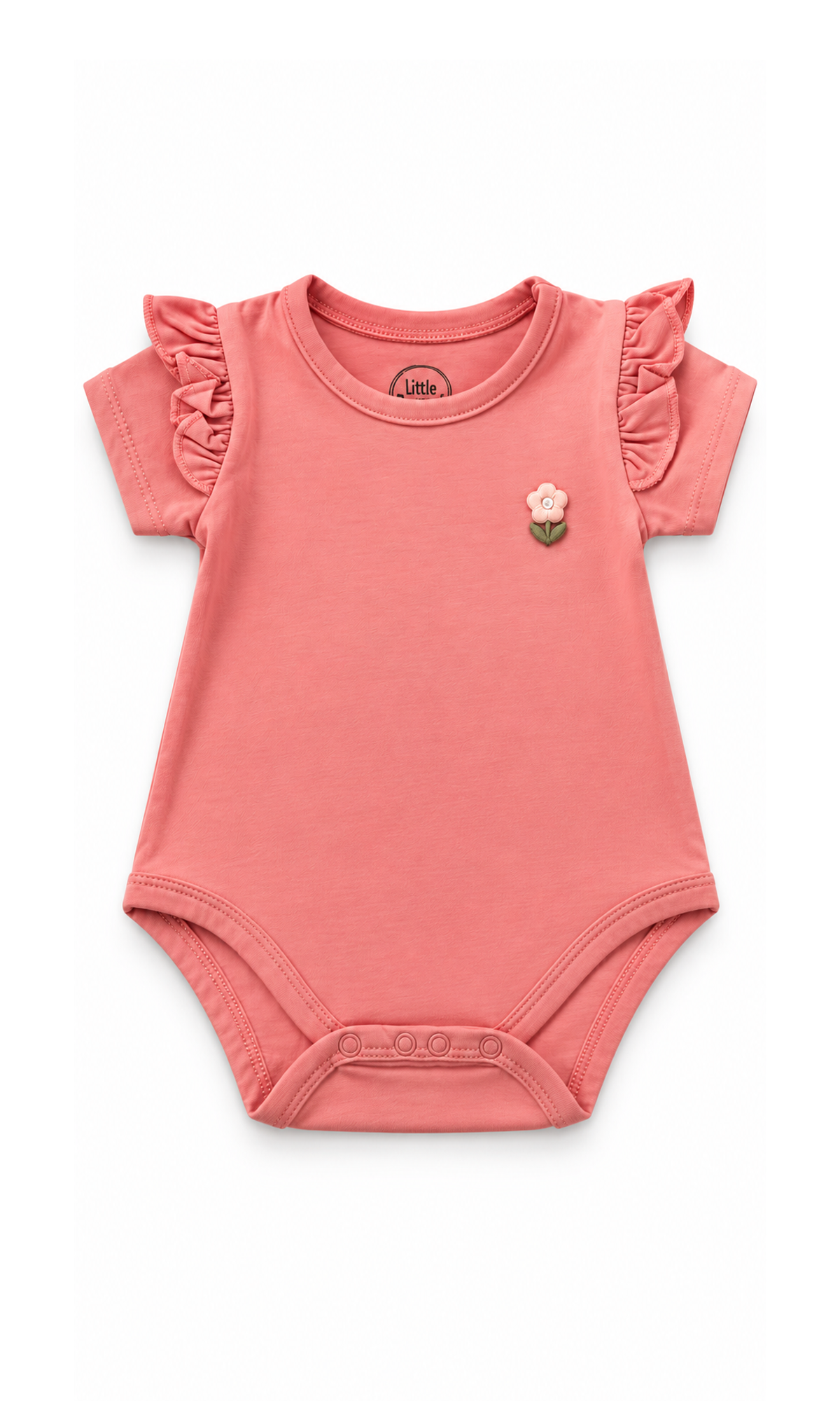 Baby Girls Ruffle Bodysuits 2-Pack Pink Striped and Solid