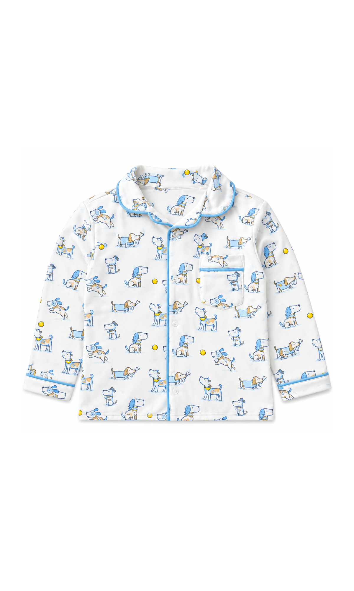 Kids Puppy Print 2-Piece Night Suit White