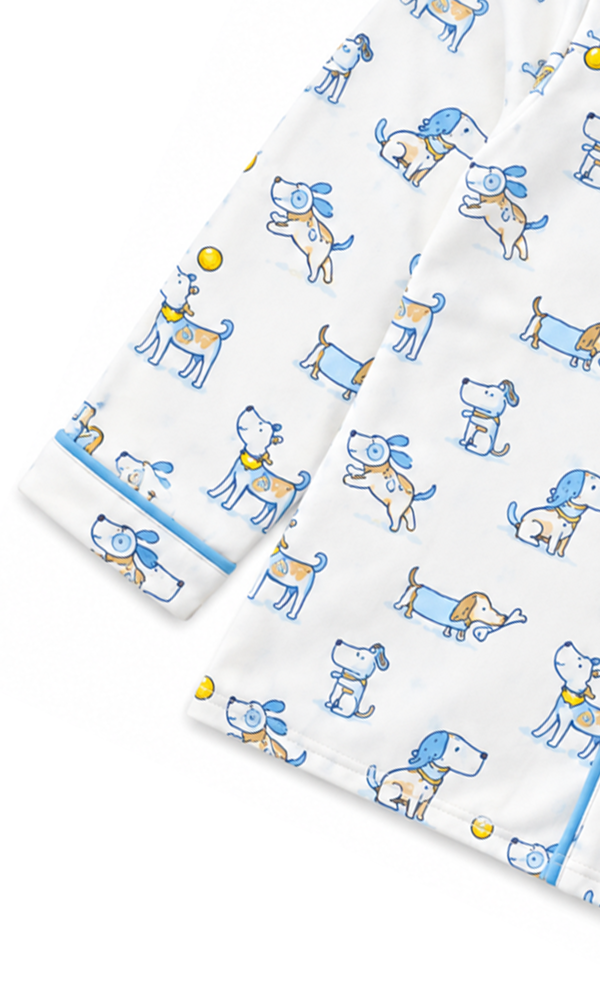 Kids Puppy Print 2-Piece Night Suit White