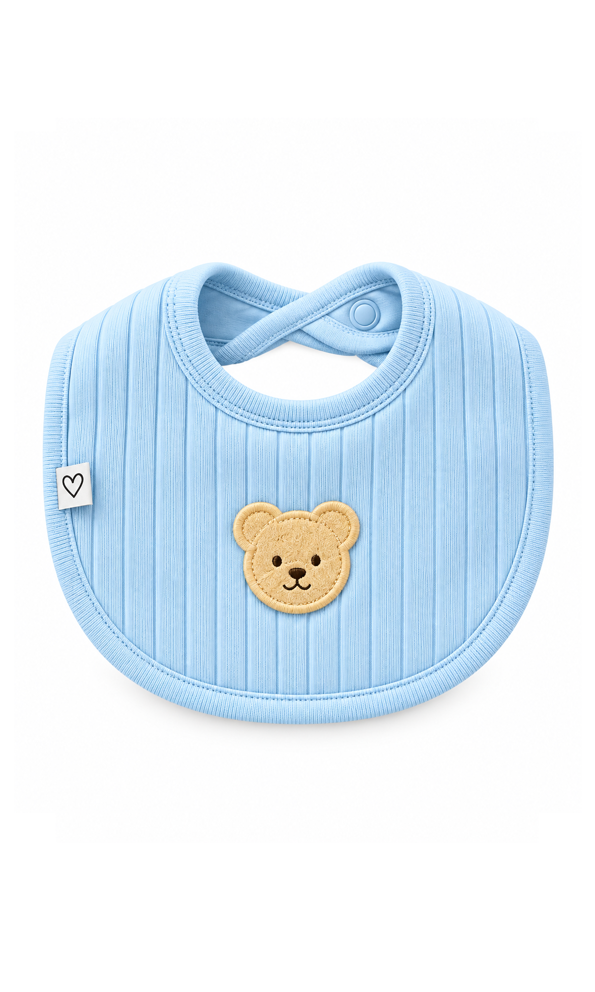 Baby Ribbed Cotton 4-Piece Clothing Gift Set Blue Teddy Bear Patch