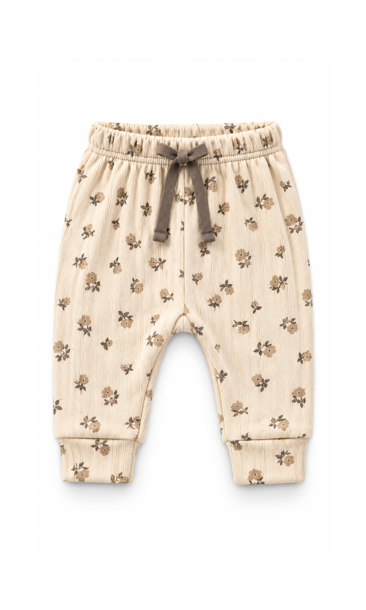 Baby Ribbed Cotton 5-Piece Suit Set Beige Floral Print