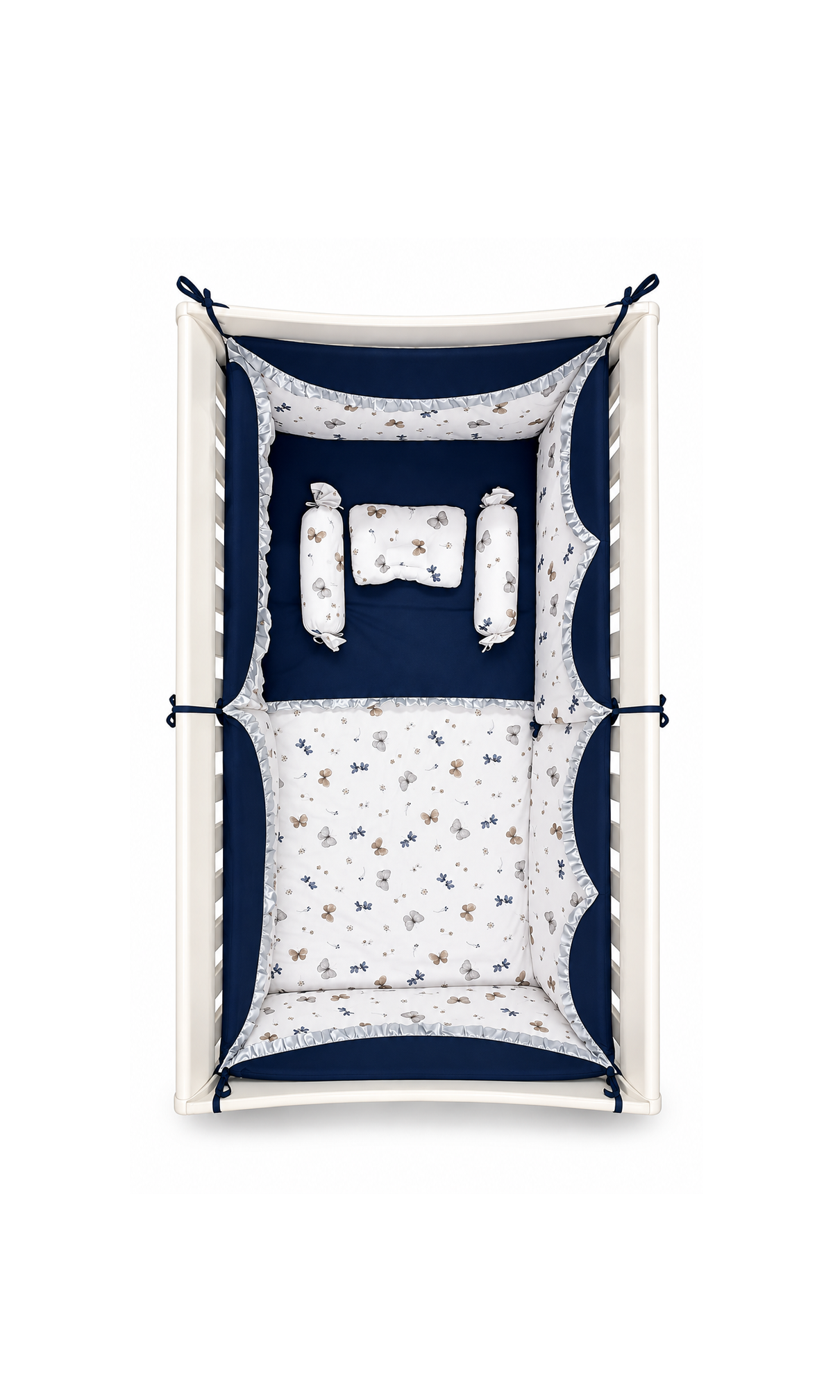 Baby Cot Bedding Set Navy Blue Animal Print