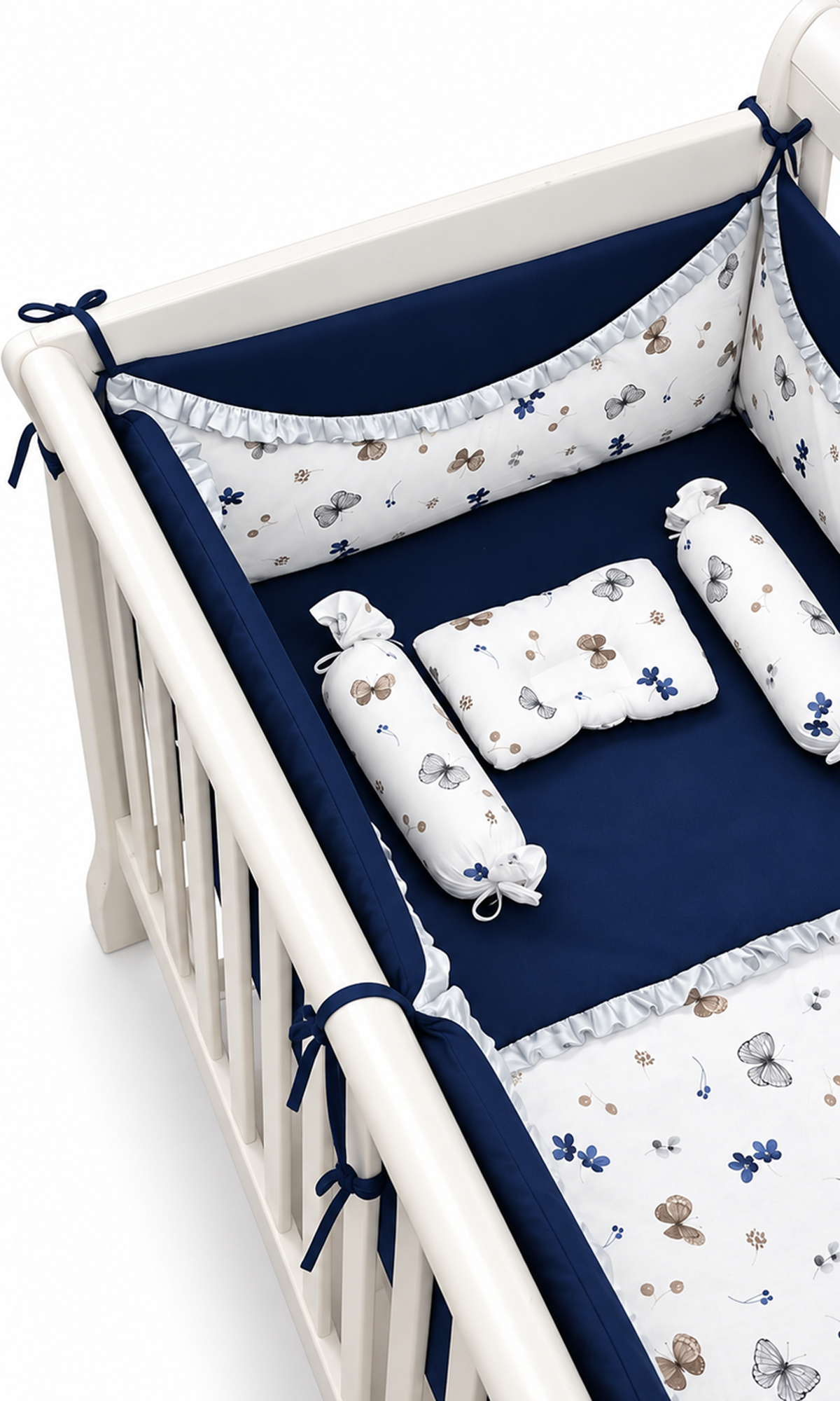 Baby Cot Bedding Set Navy Blue Animal Print