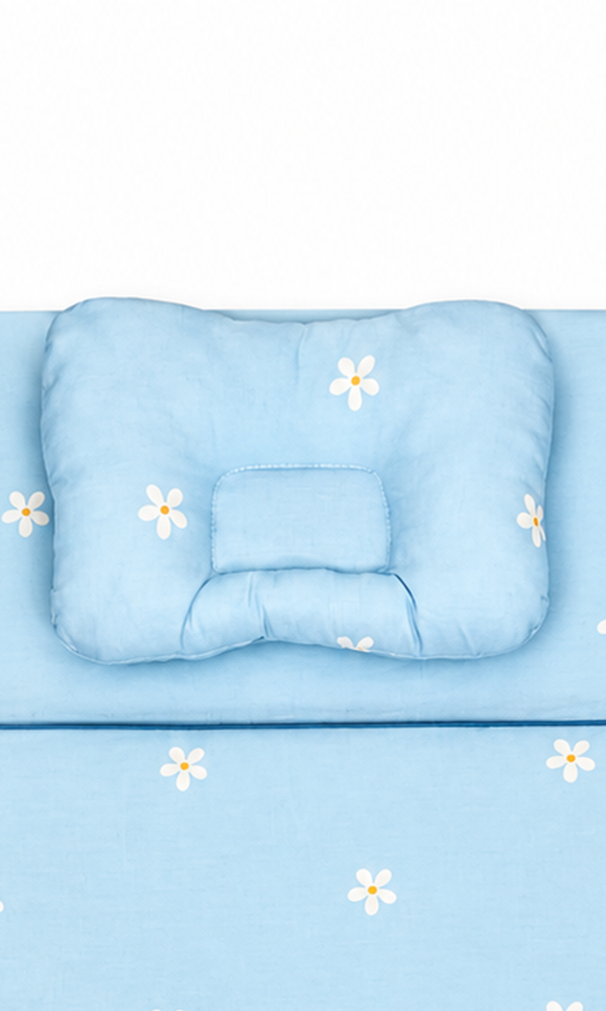Baby Mattress Set Blue Daisy Print