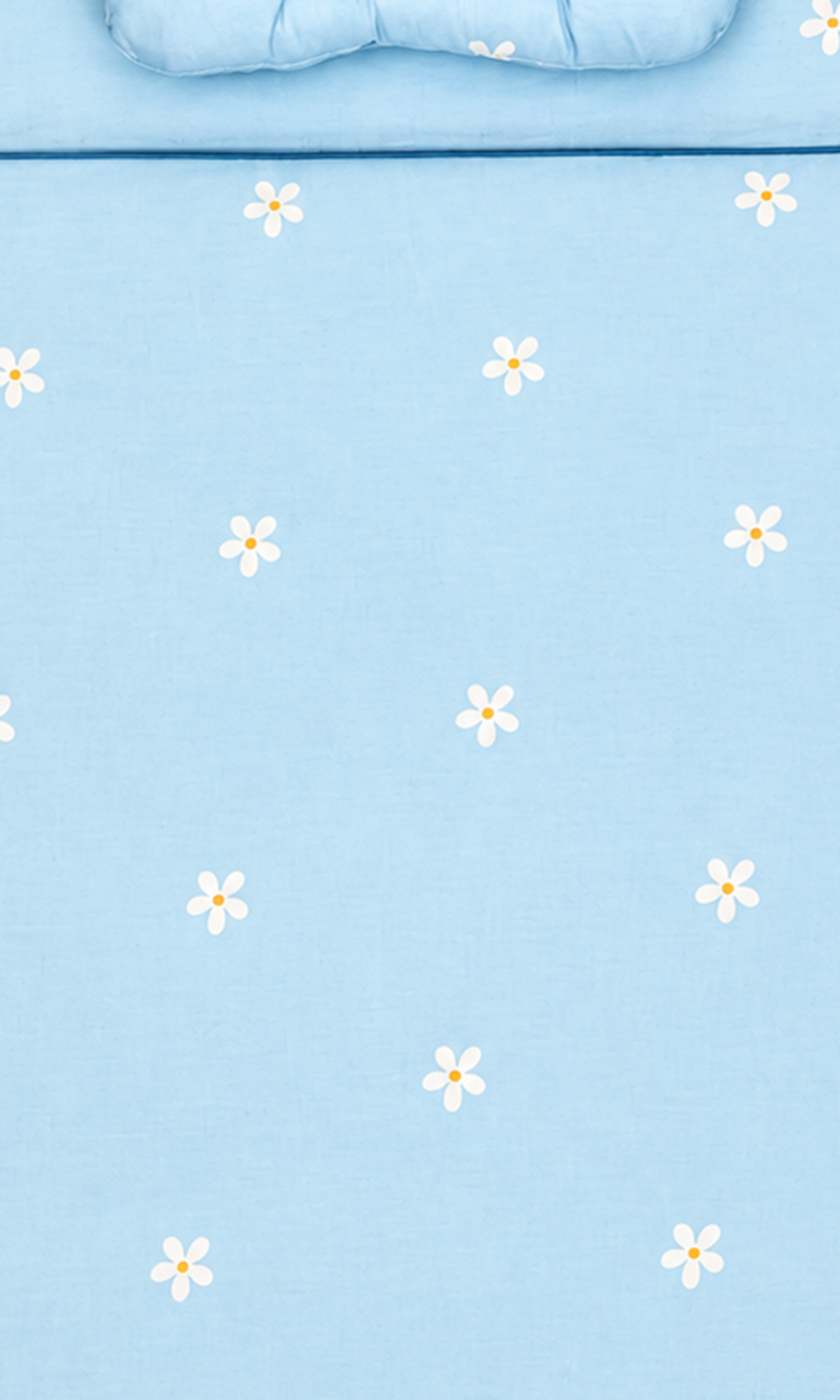 Baby Mattress Set Blue Daisy Print