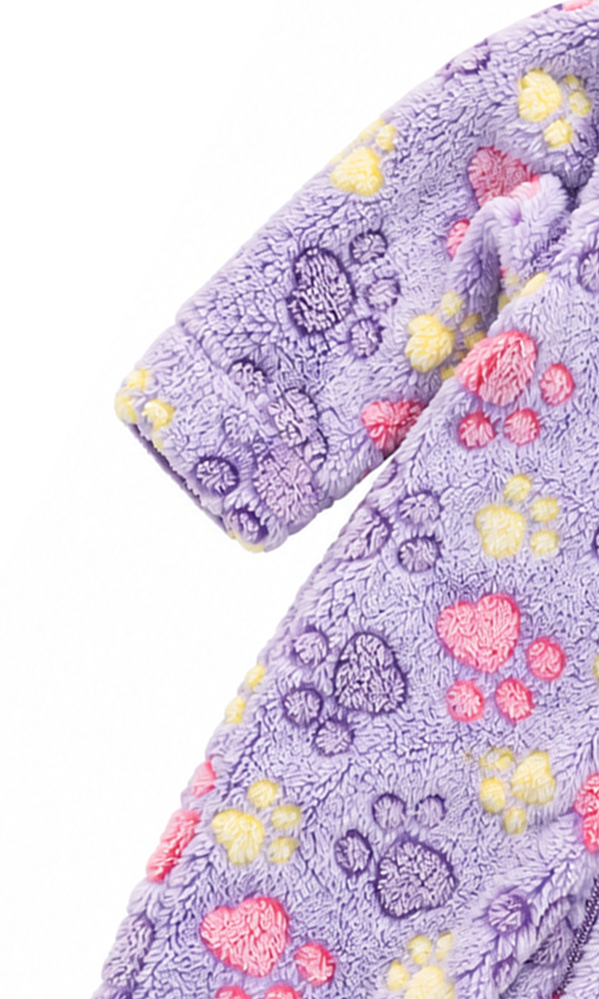 Baby Zip-Up Romper Purple Paw Print
