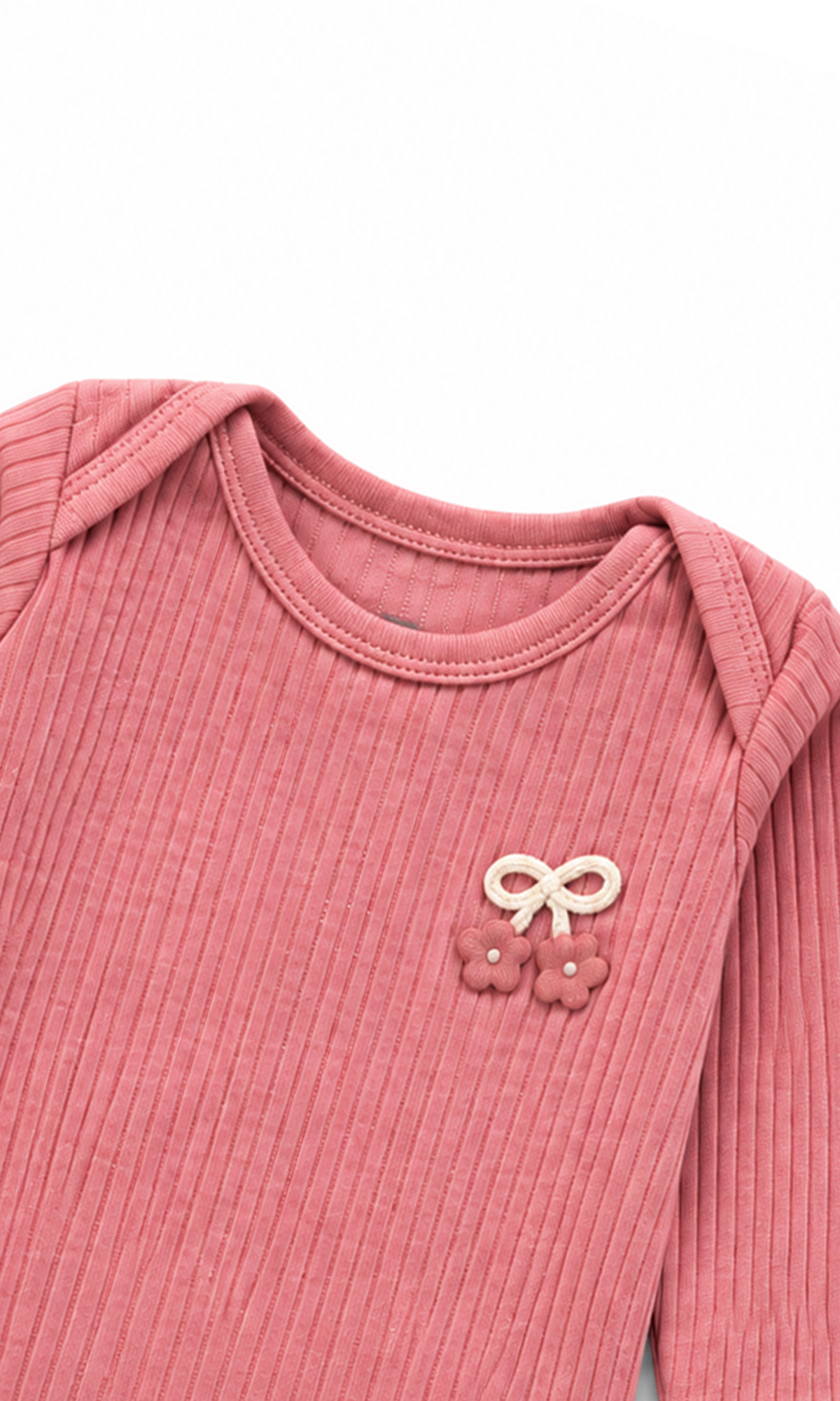Baby Long-Sleeve Bodysuits 2-Pack Pink and Cream Cherry Design