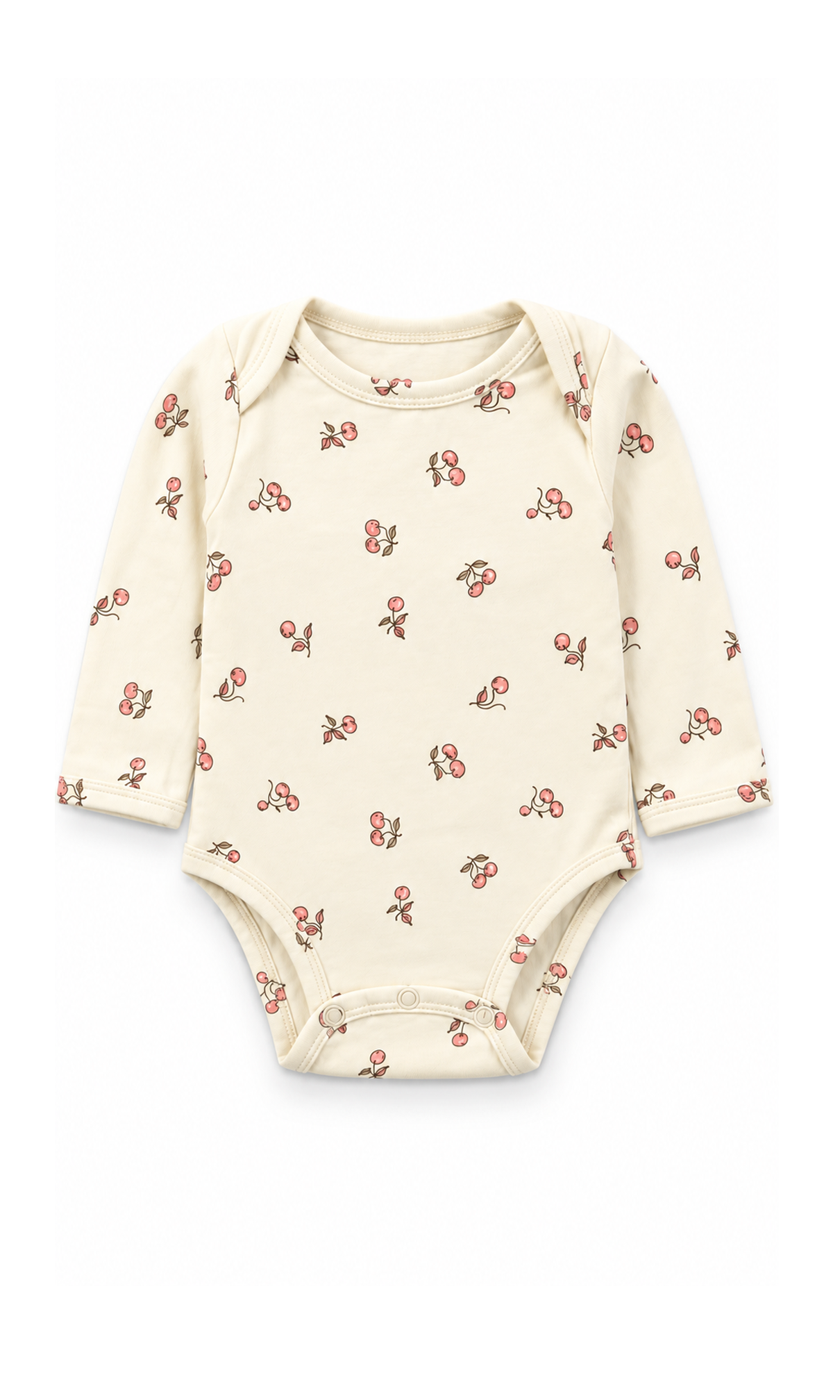 Baby Long-Sleeve Bodysuits 2-Pack Pink and Cream Cherry Design