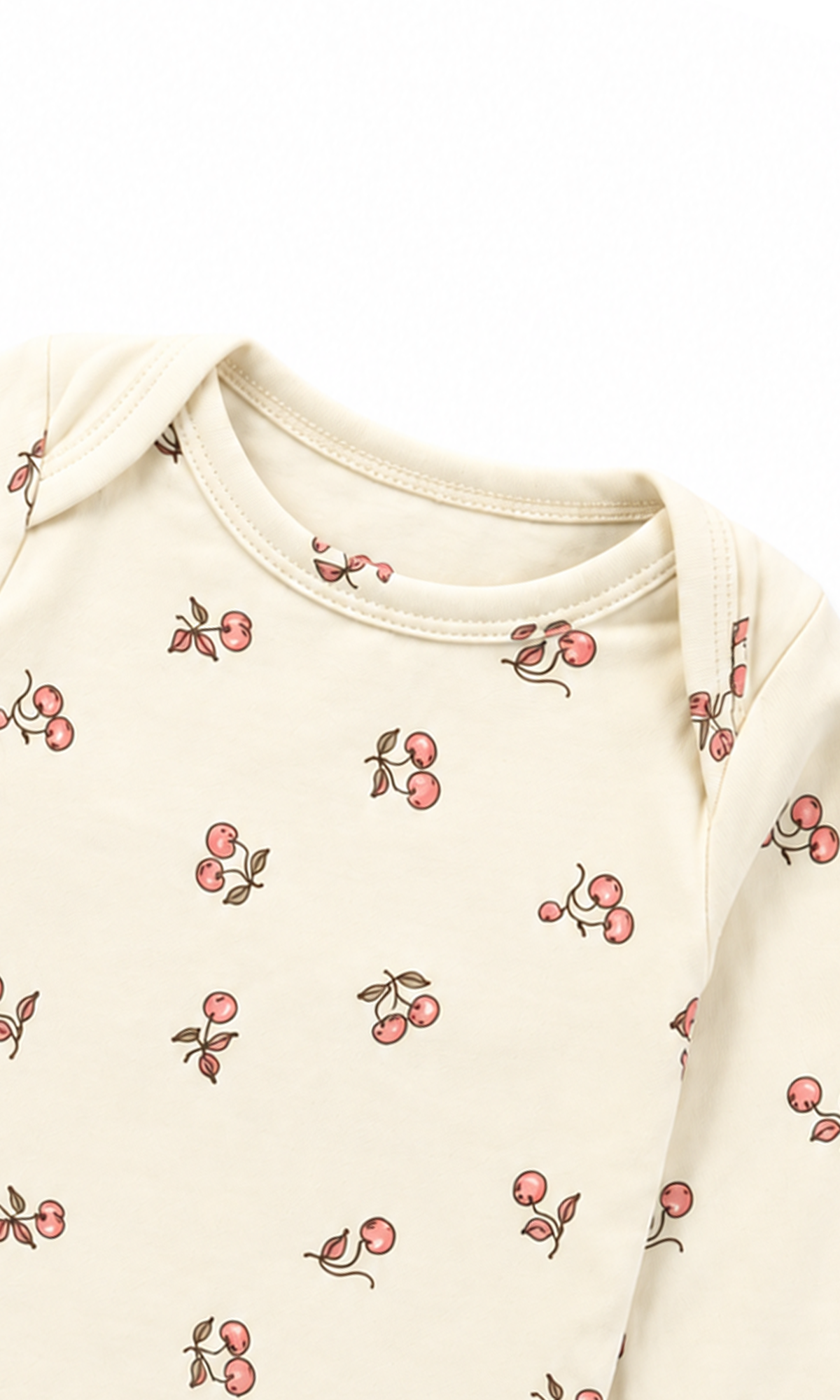 Baby Long-Sleeve Bodysuits 2-Pack Pink and Cream Cherry Design