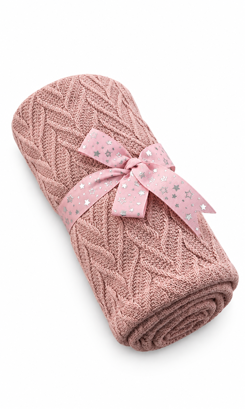 Knitted Baby Blanket & Wrap Pink