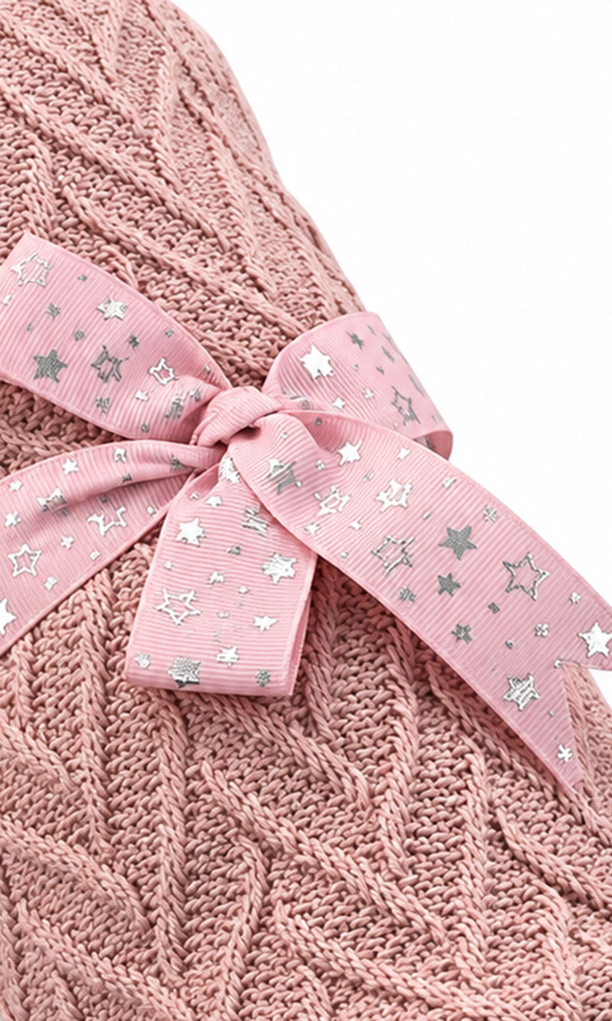 Knitted Baby Blanket & Wrap Pink