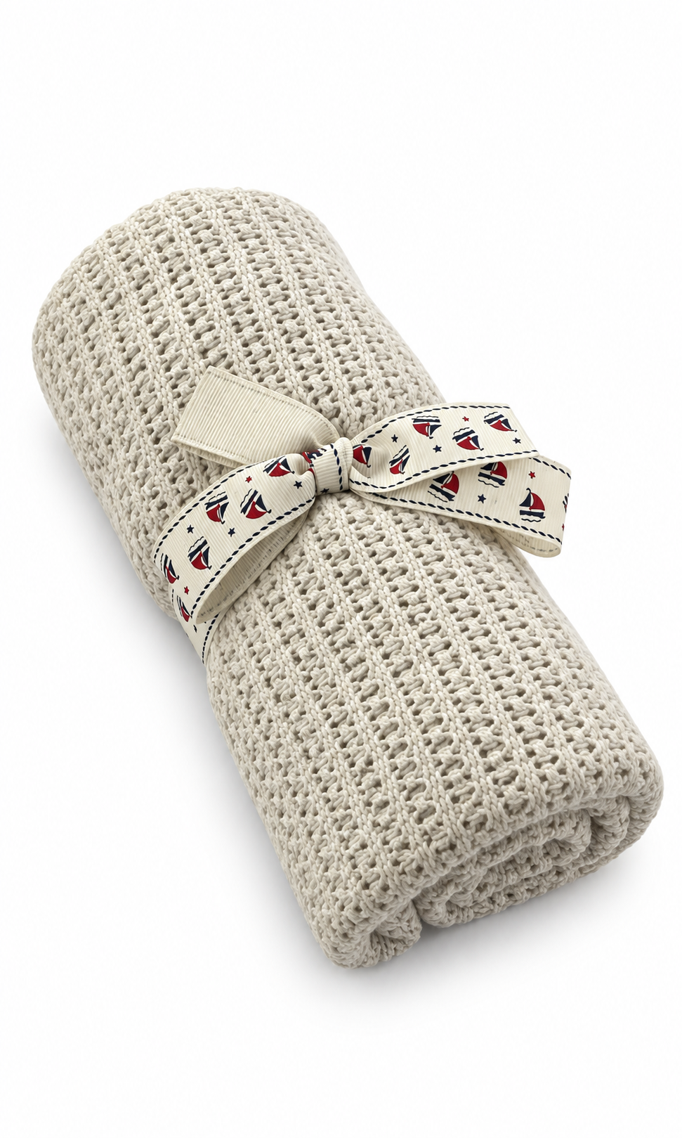 Knitted Baby Blanket & Wrap Cream