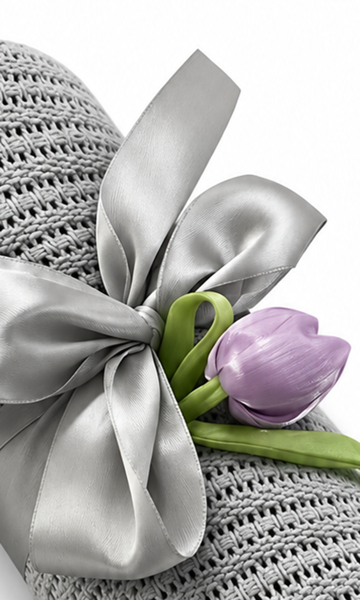 Knitted Baby Blanket & Wrap Grey