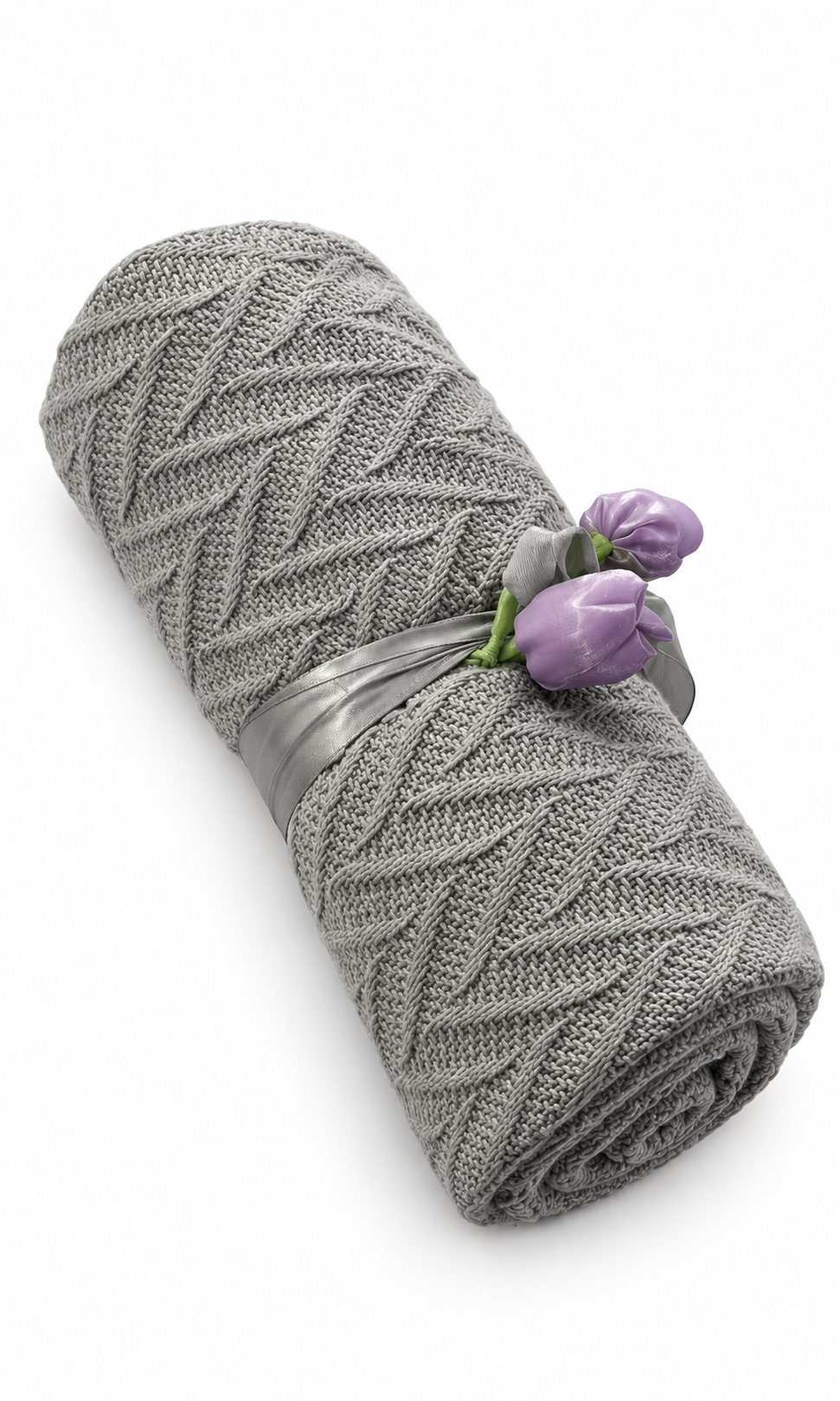 Knitted Baby Blanket & Wrap Grey