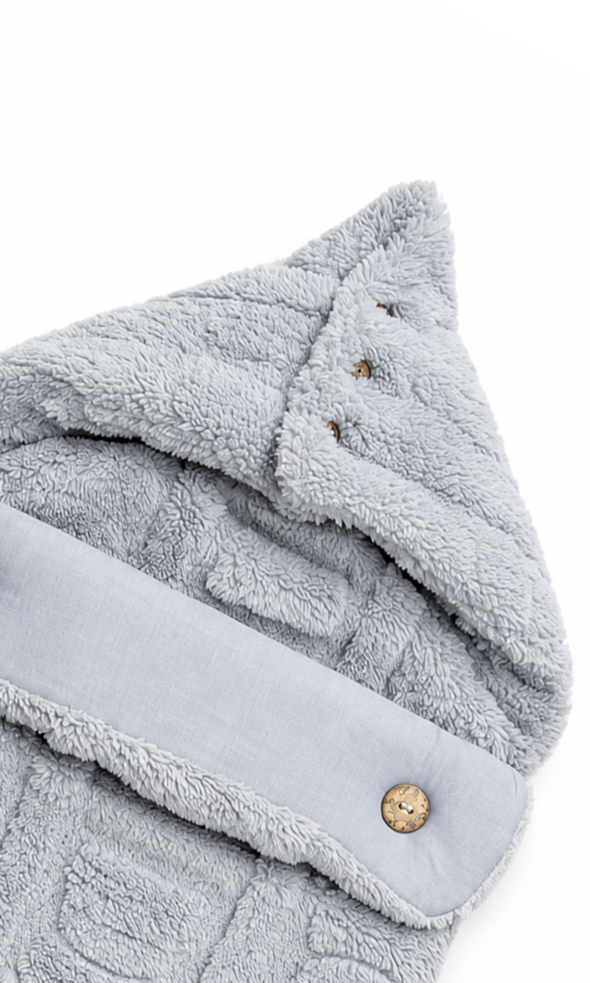 Baby Hooded Carry Nest Blue Grey Teddy Print
