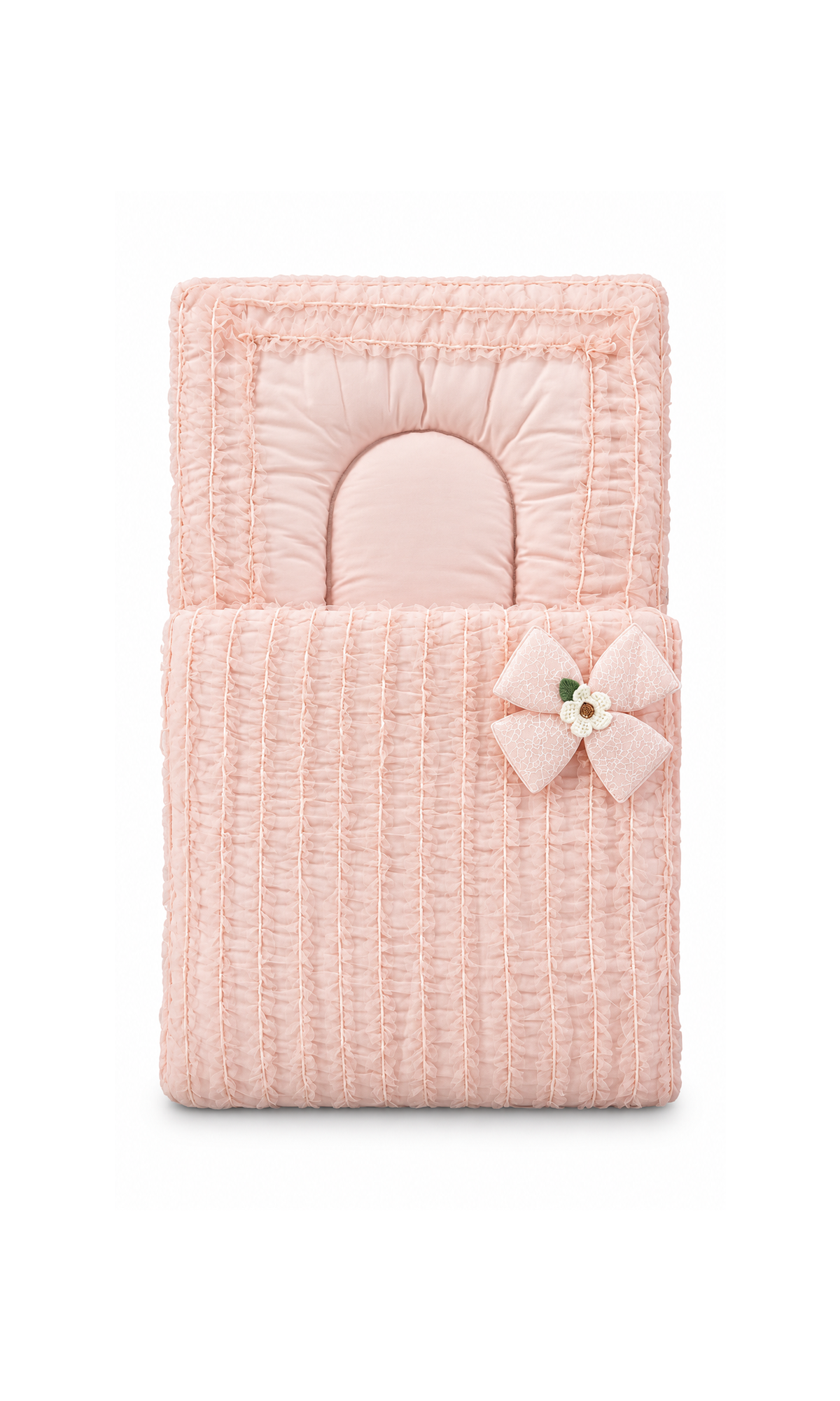 Baby Carry Nest Pink Ruched Flower Accent