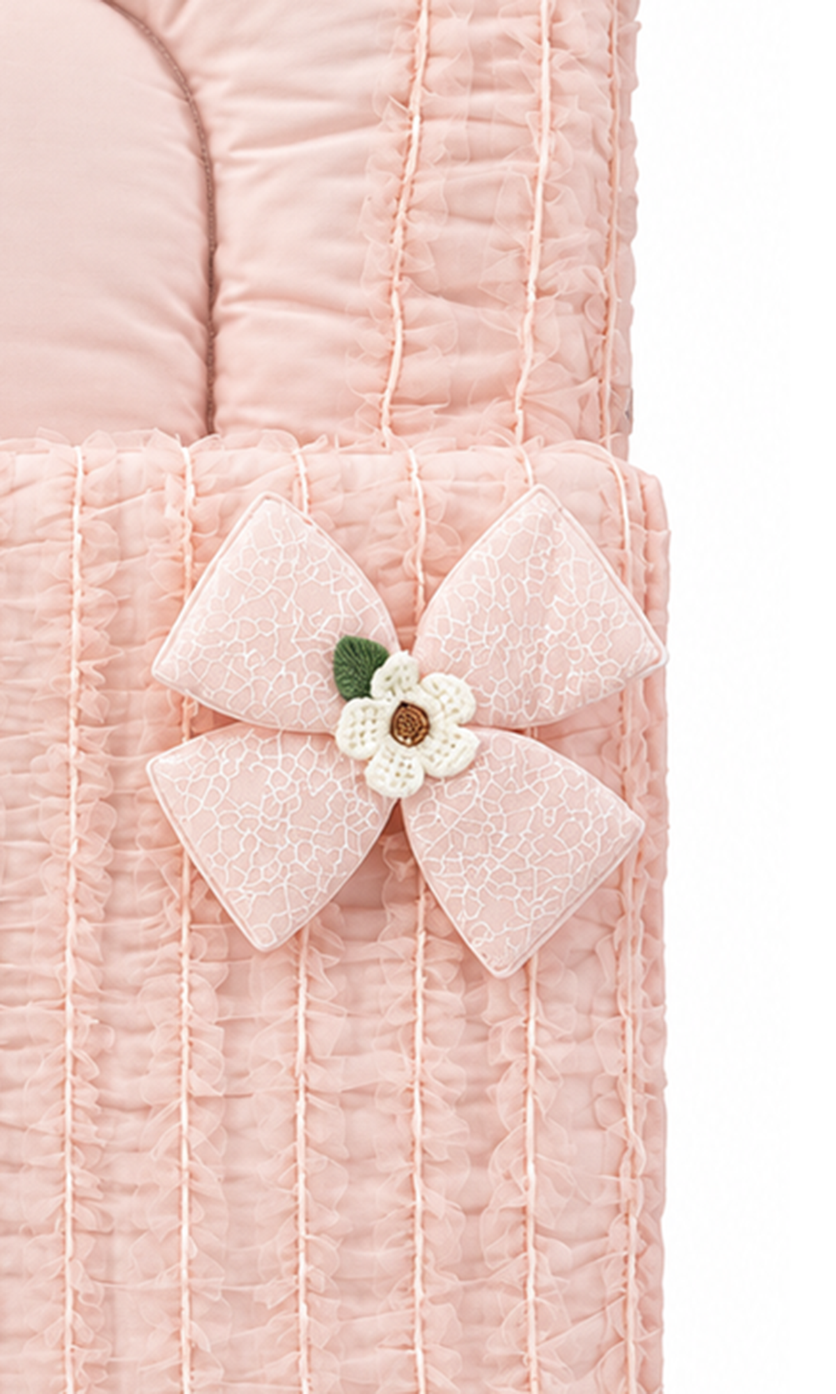 Baby Carry Nest Pink Ruched Flower Accent