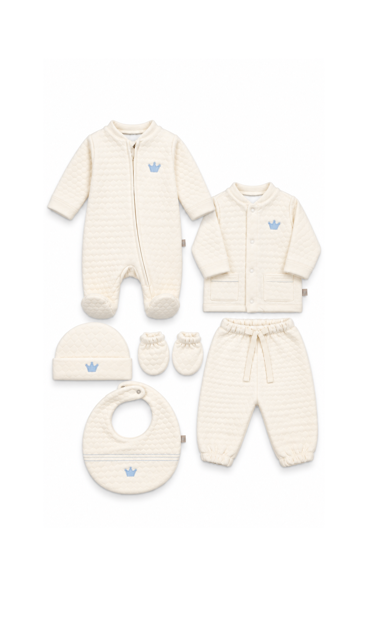 Baby 6-Piece Gift Set Cream Crown Design
