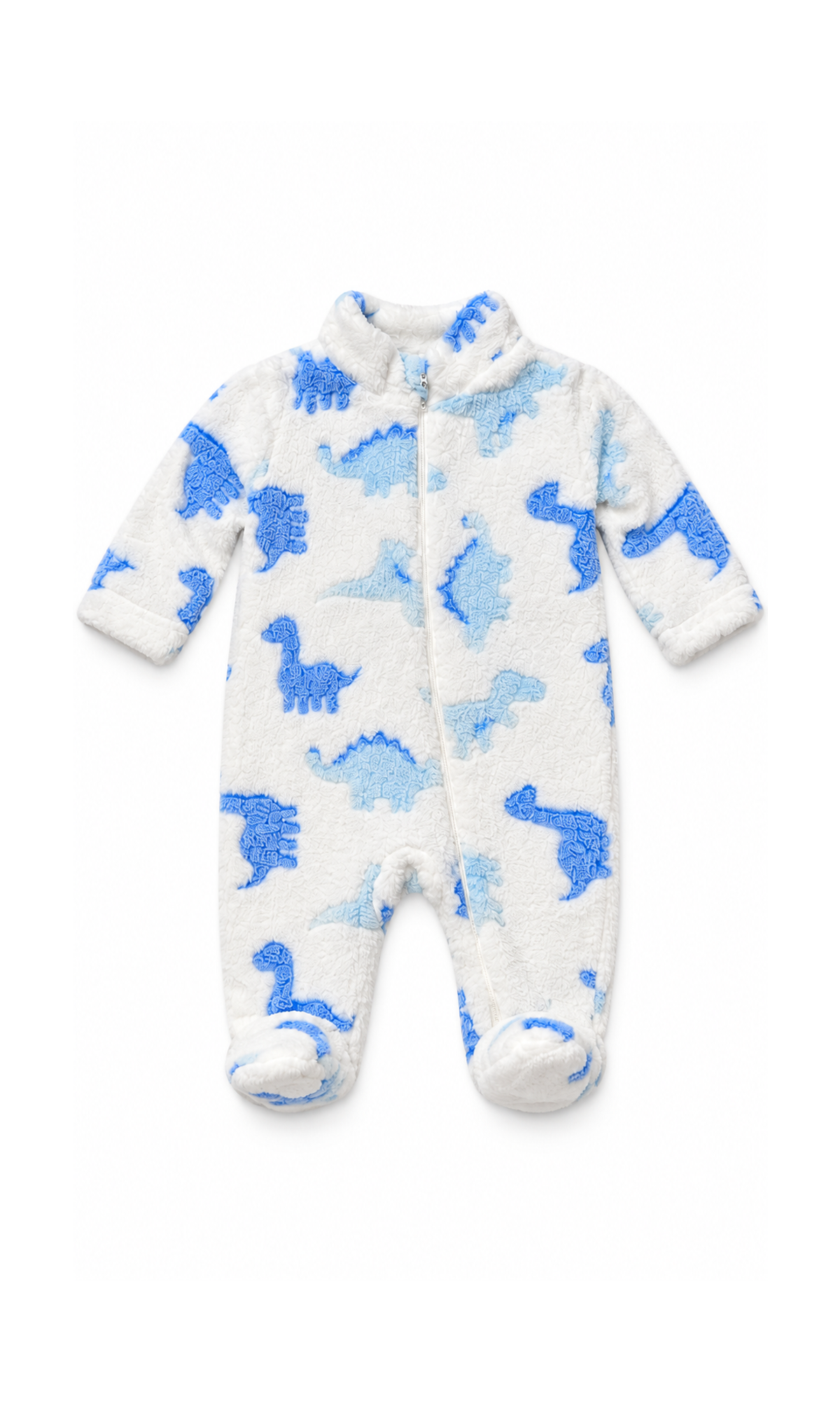 Newborn Baby 6-Piece Gift Set White Blue Dinosaur Print