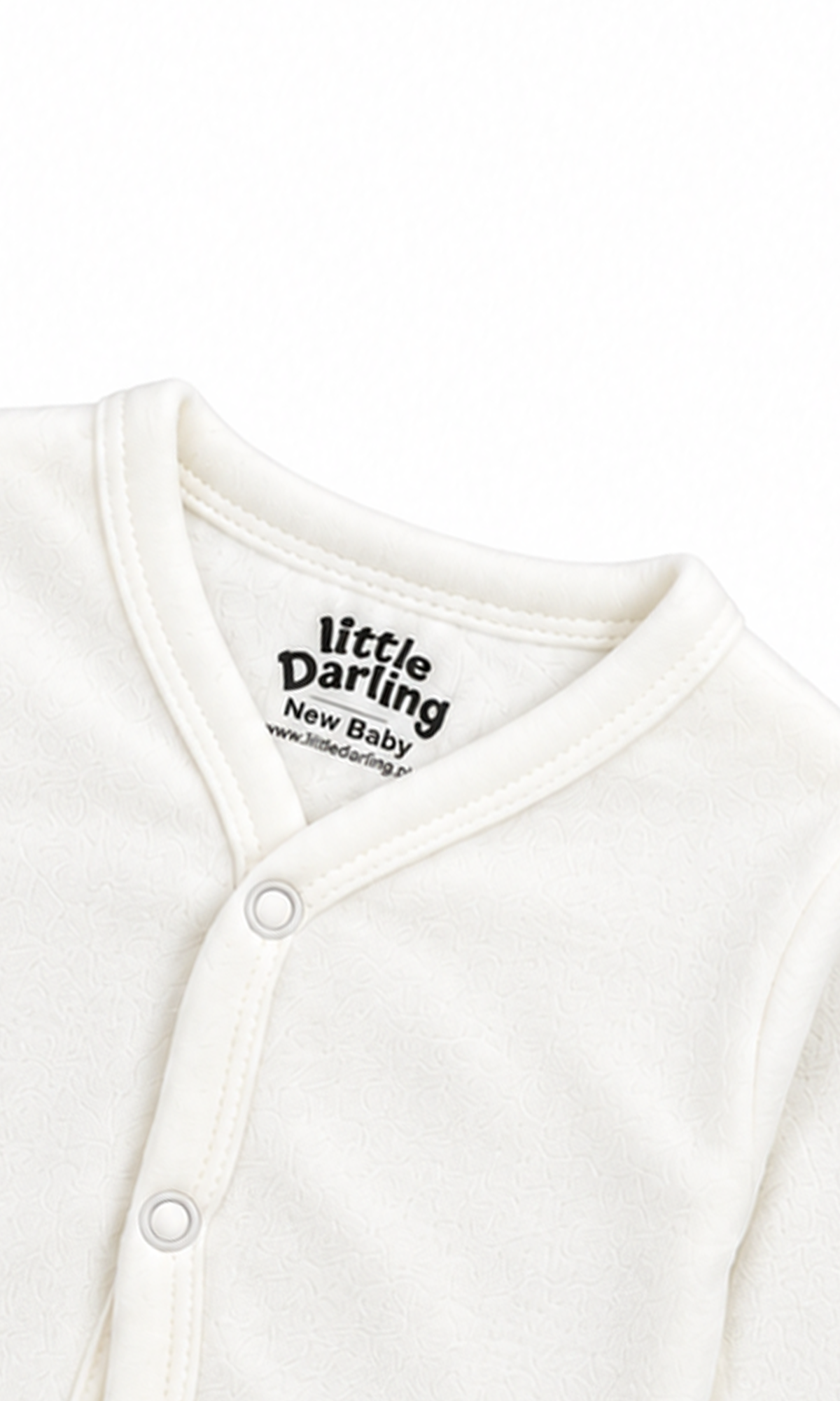 Baby Long Sleeve Button-Front Vest Pack of 2 White Plain