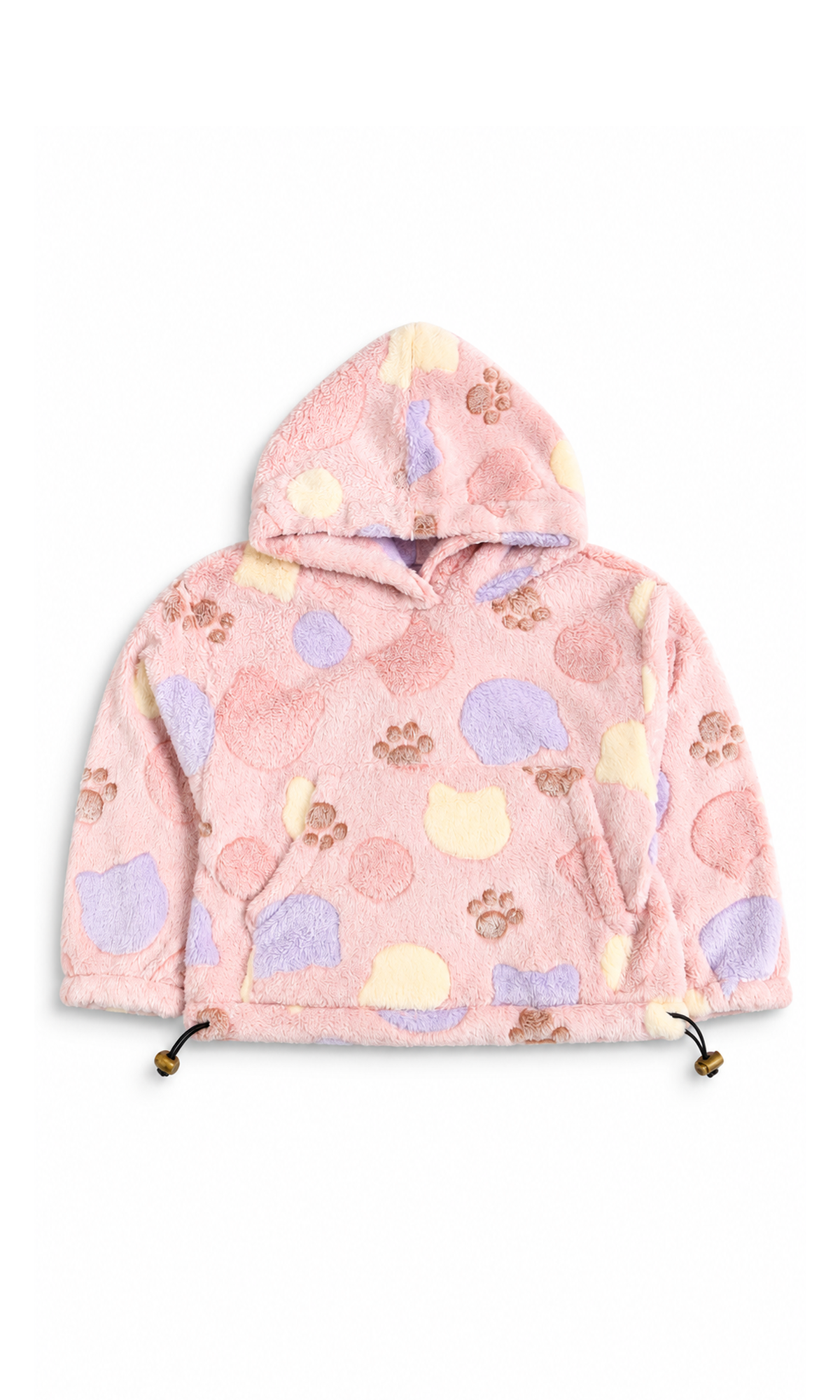 Girls 2-Piece Hooded Suit Pink Paw Print