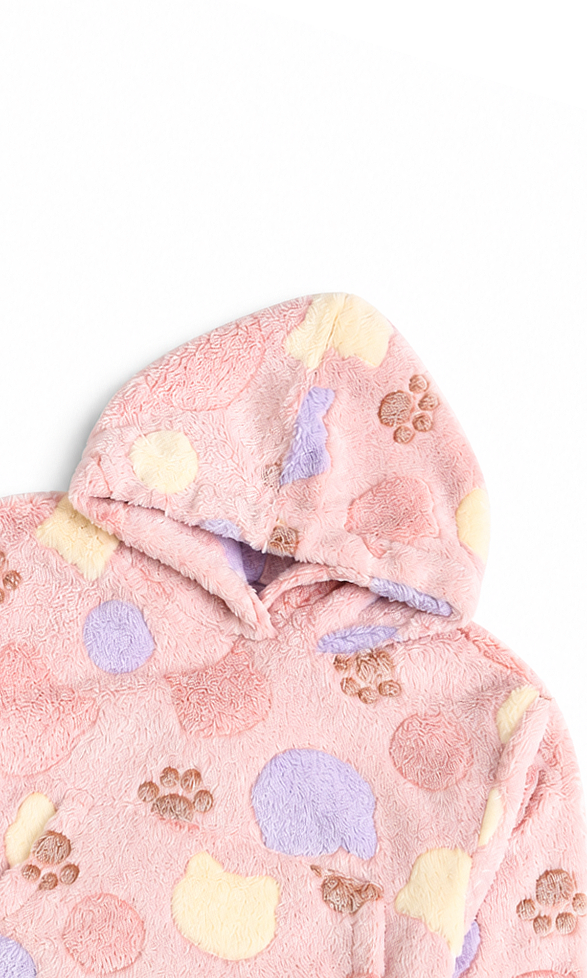 Girls 2-Piece Hooded Suit Pink Paw Print
