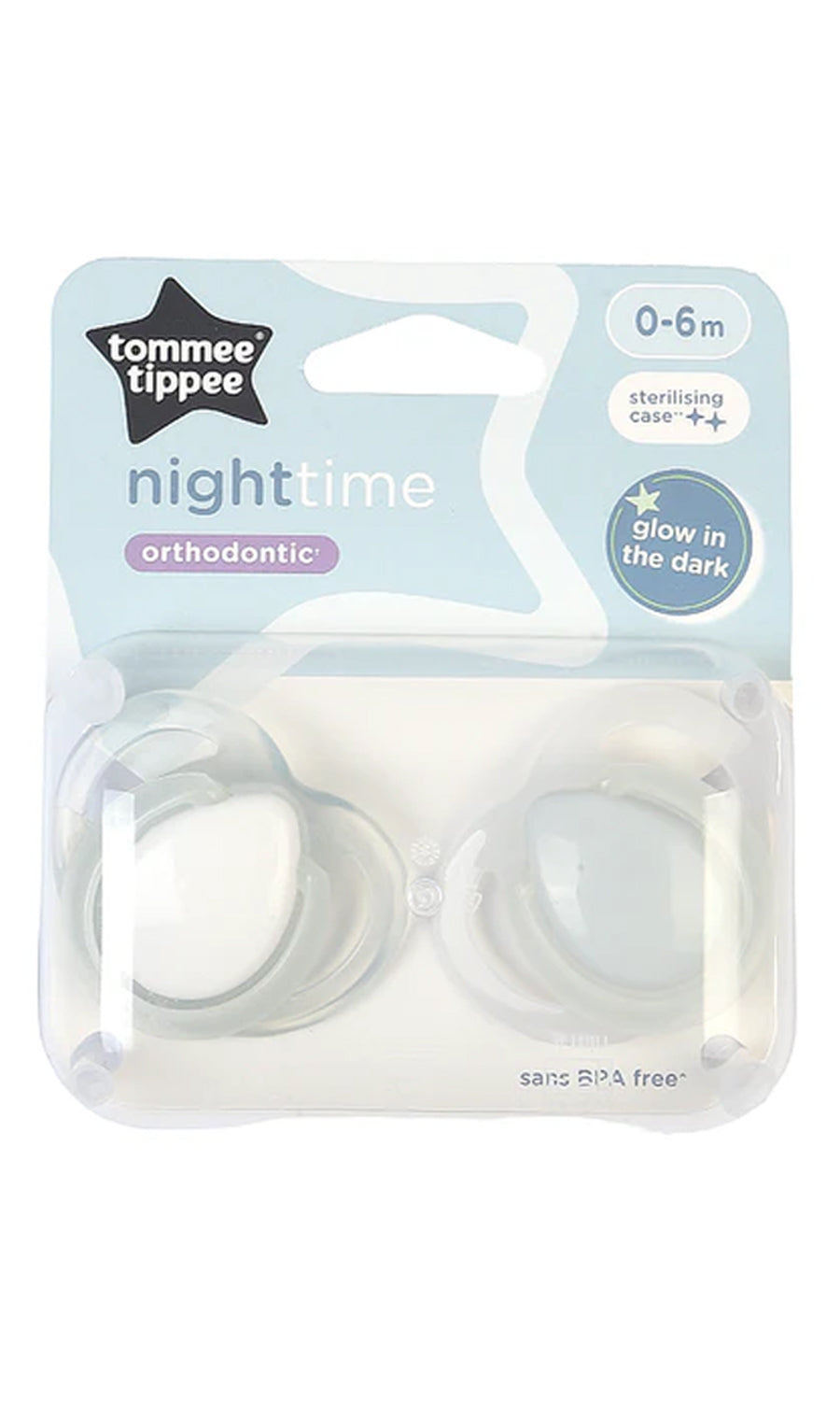 Night Time Soother 2-PK Tommee Tippee 0-6M - 433380