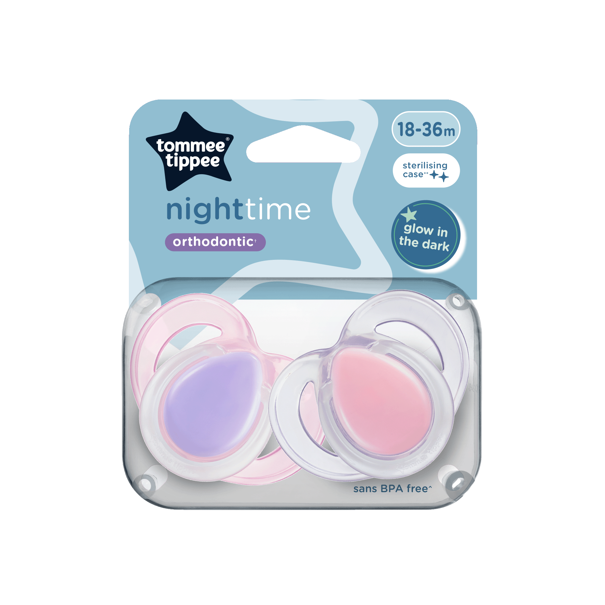 Night Time Soother 2-PK Tommee Tippee 18-36M - 433400
