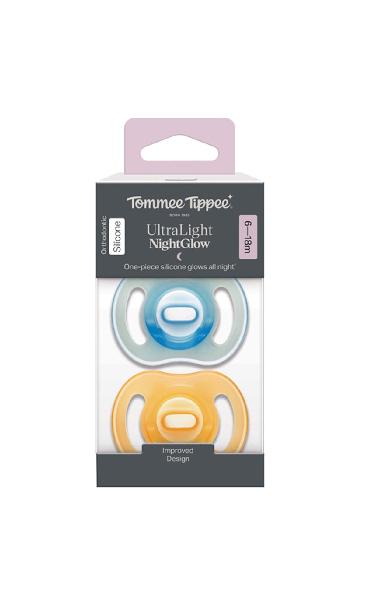 Tommee Tippee Night Night Glow Ultralight Soother 6-18M Pack Of 2