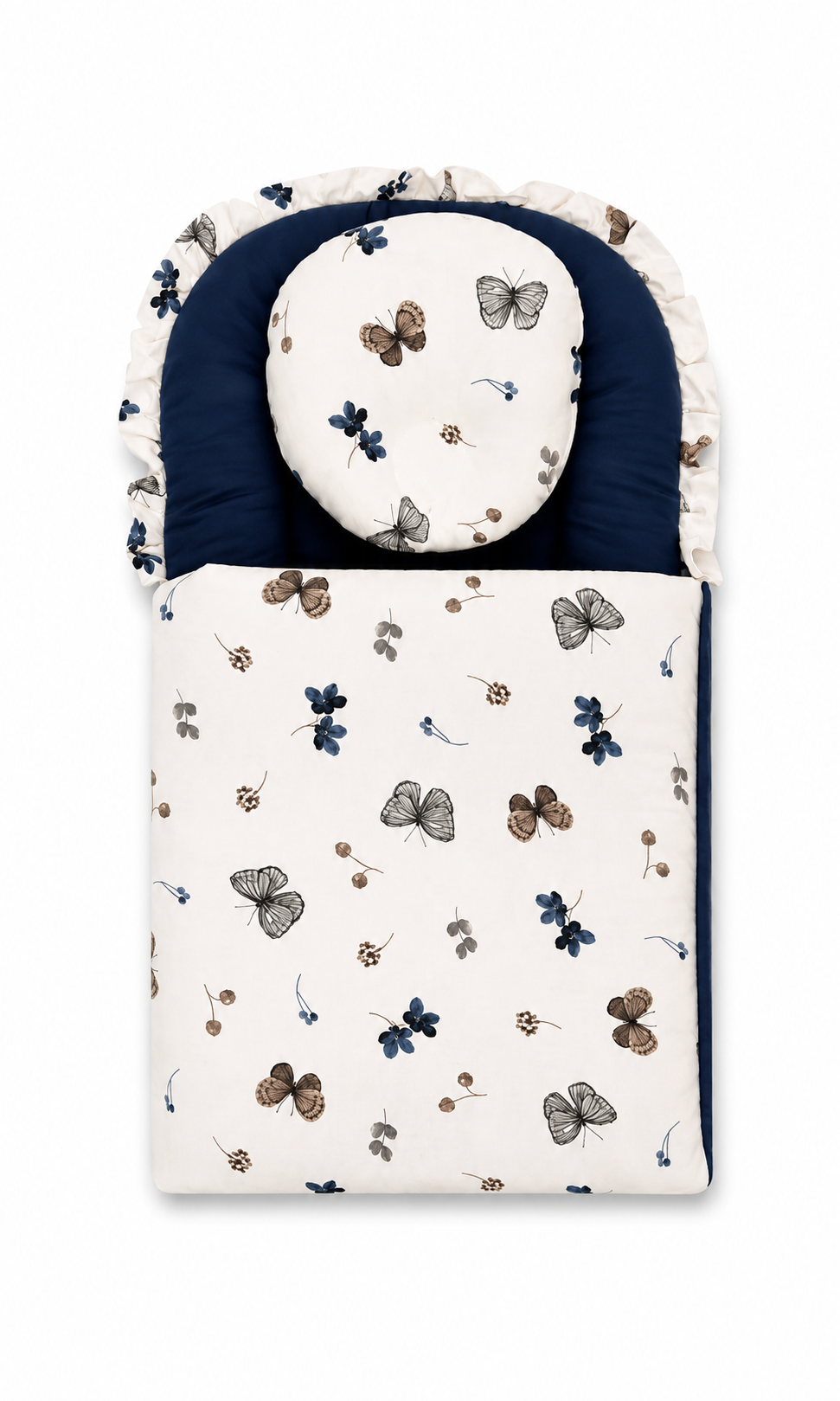 Baby Carry Nest Navy Blue Butterfly Print
