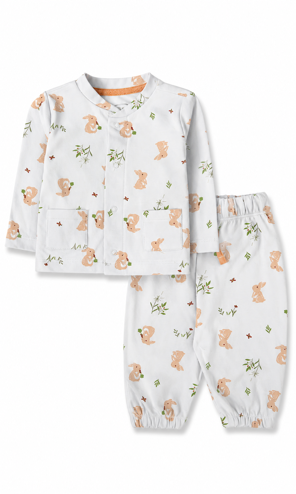 Baby Girls Night Suit Light Blue Bunny Print