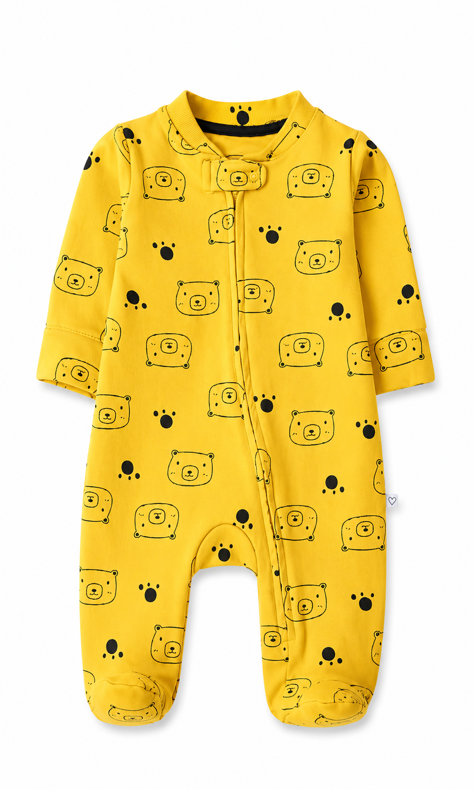 Baby Romper Pack of 2 Mustard Bear Print & Black White Striped