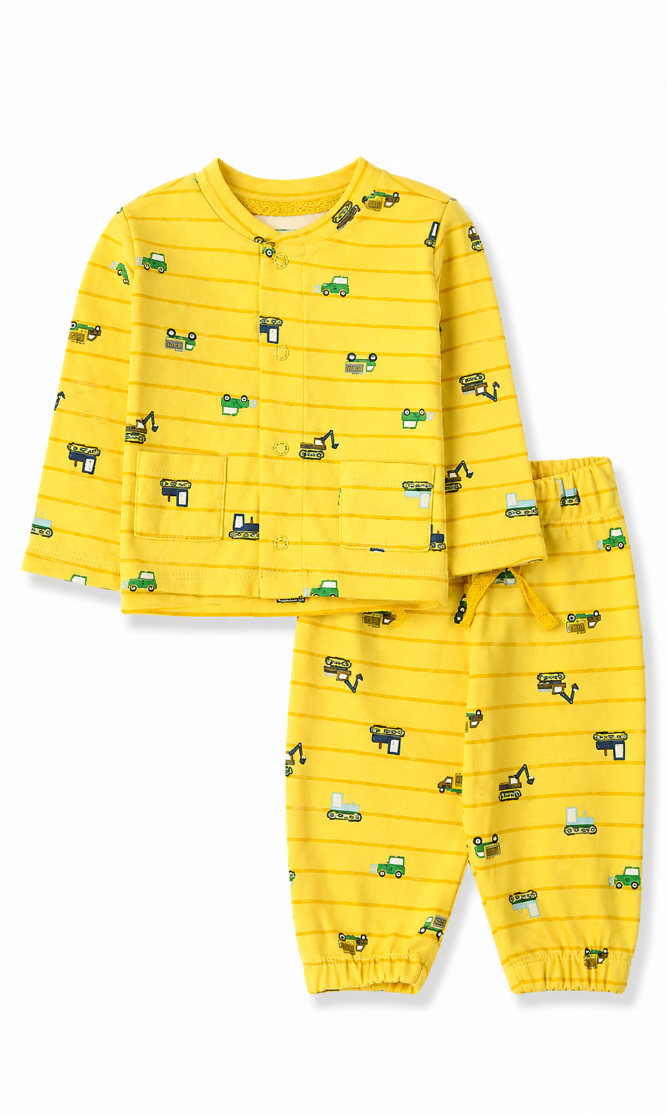 Baby Night Suit Construction Vehicles Print